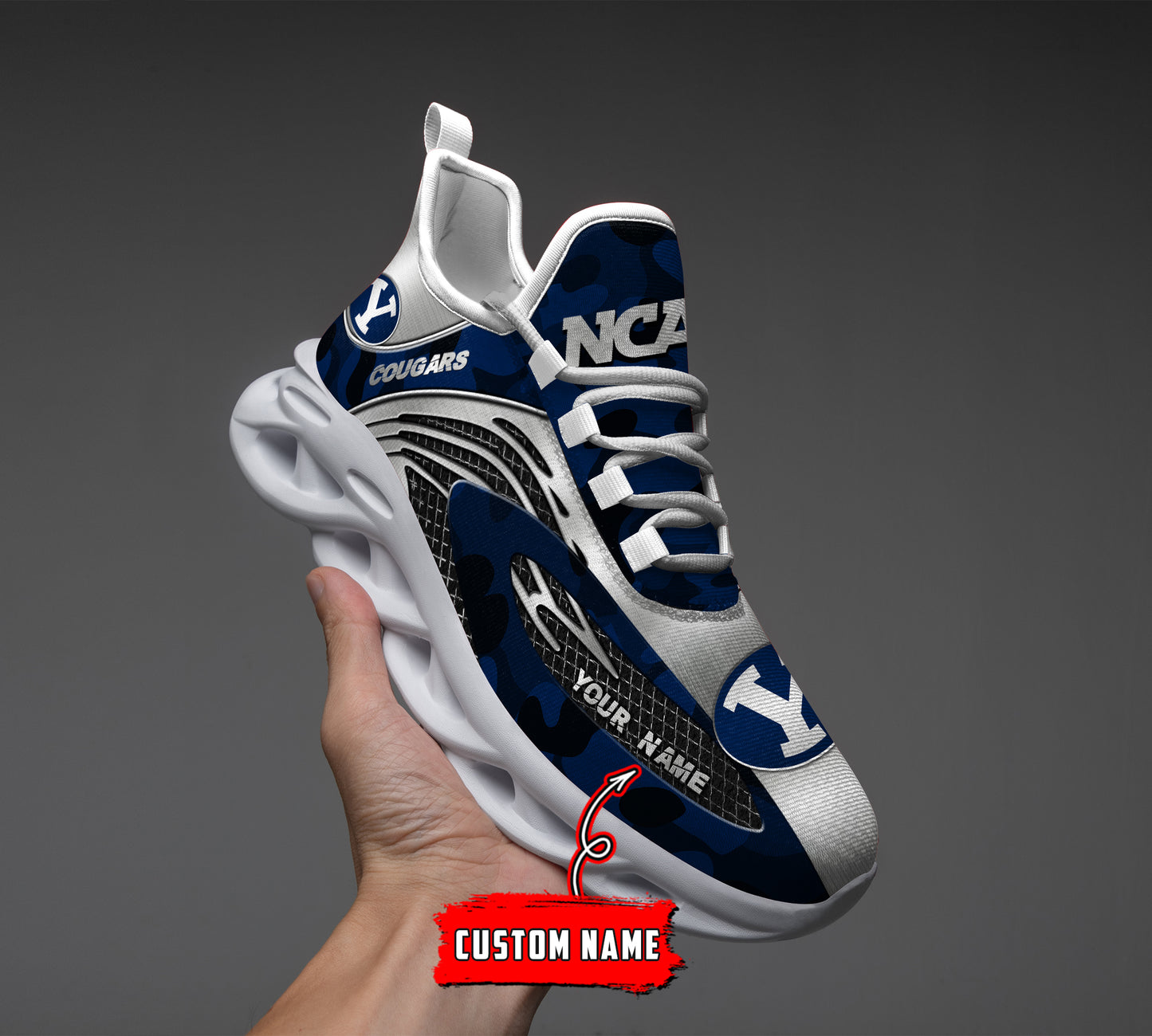 Ideafootwear BYU Cougars NCAA Max Soul Shoes Sneakers For Men And Women