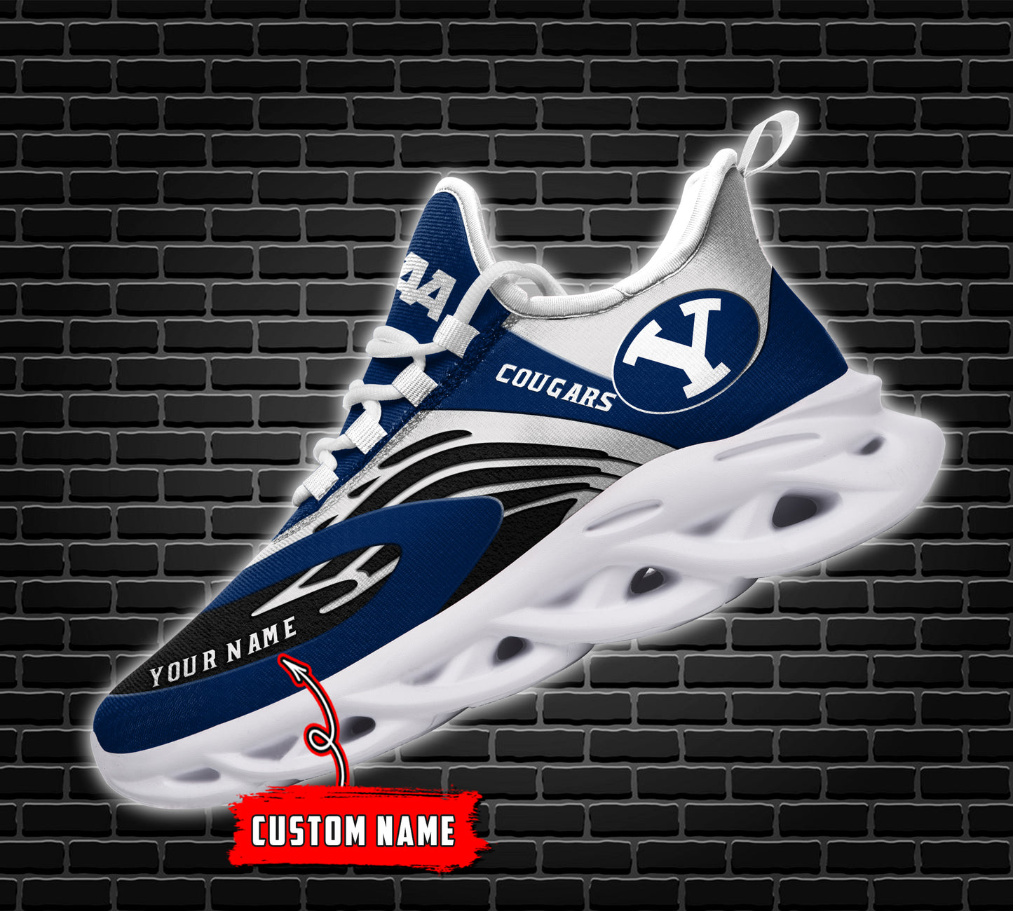 Ideafootwear BYU Cougars NCAA Max Soul Shoes Sneakers For Men And Women