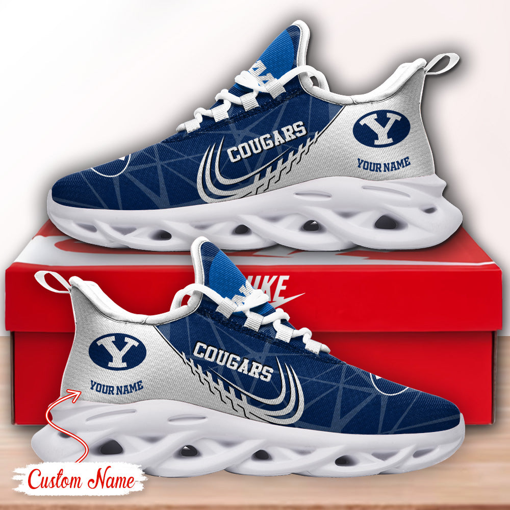 Ideafootwear BYU Cougars NCAA Max Soul Shoes Sneakers For Men And Women