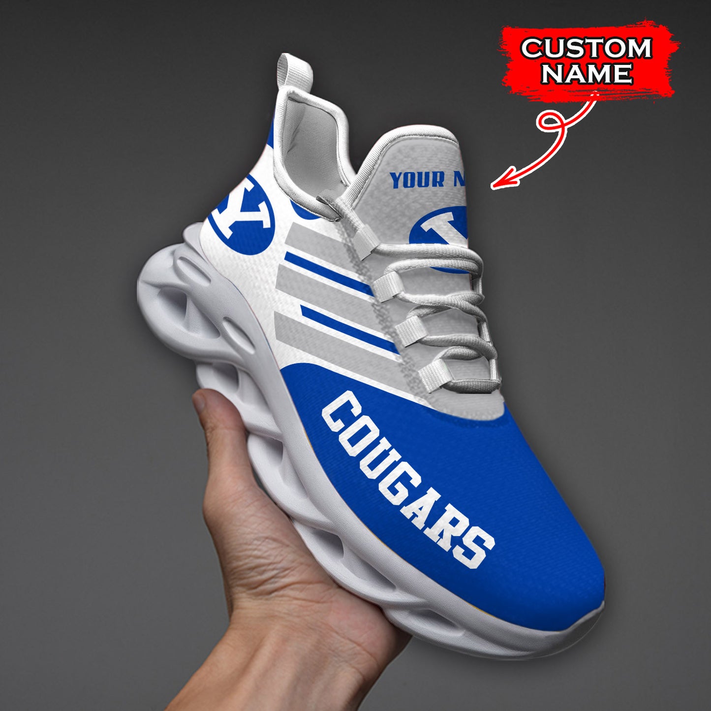 Ideafootwear BYU Cougars NCAA Max Soul Shoes Sneakers For Men And Women