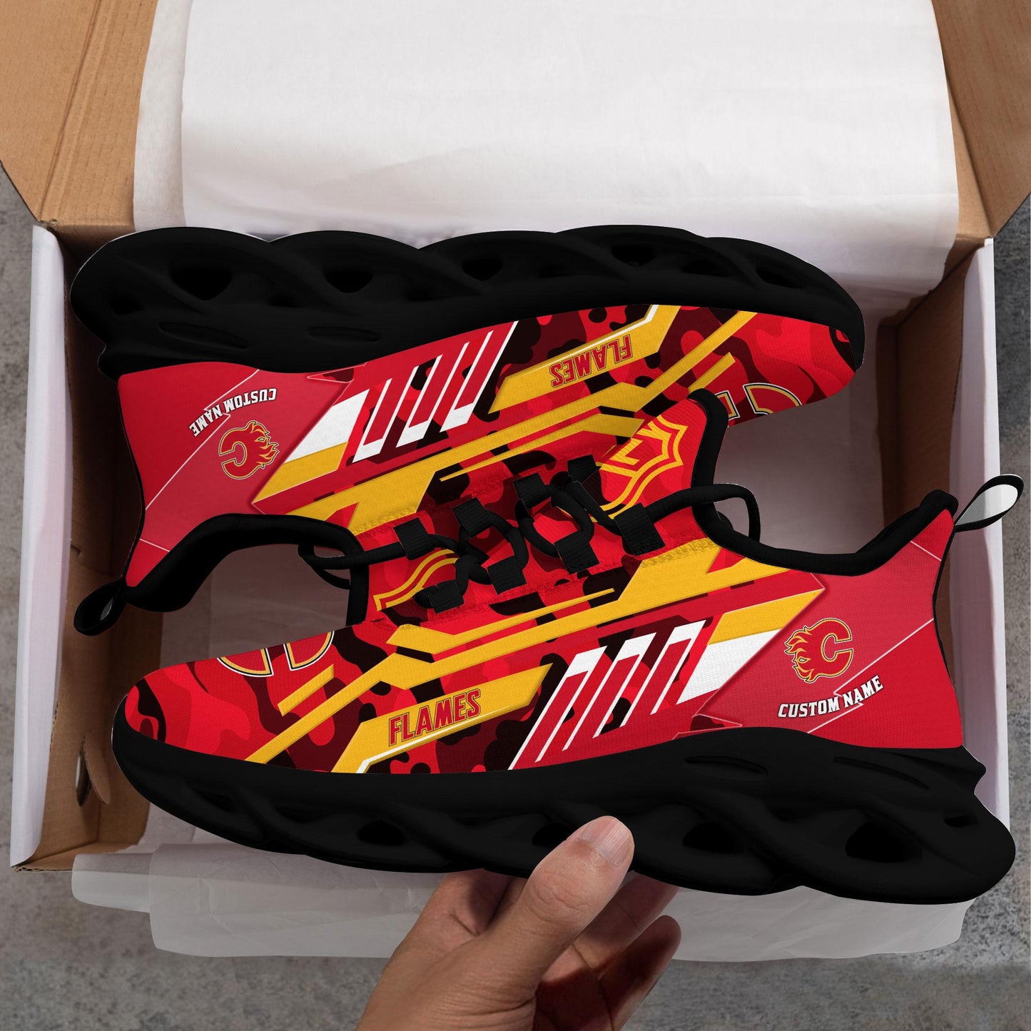 Ideafootwear Calgary Flames Max Soul Shoes Sneakers For Men And Women