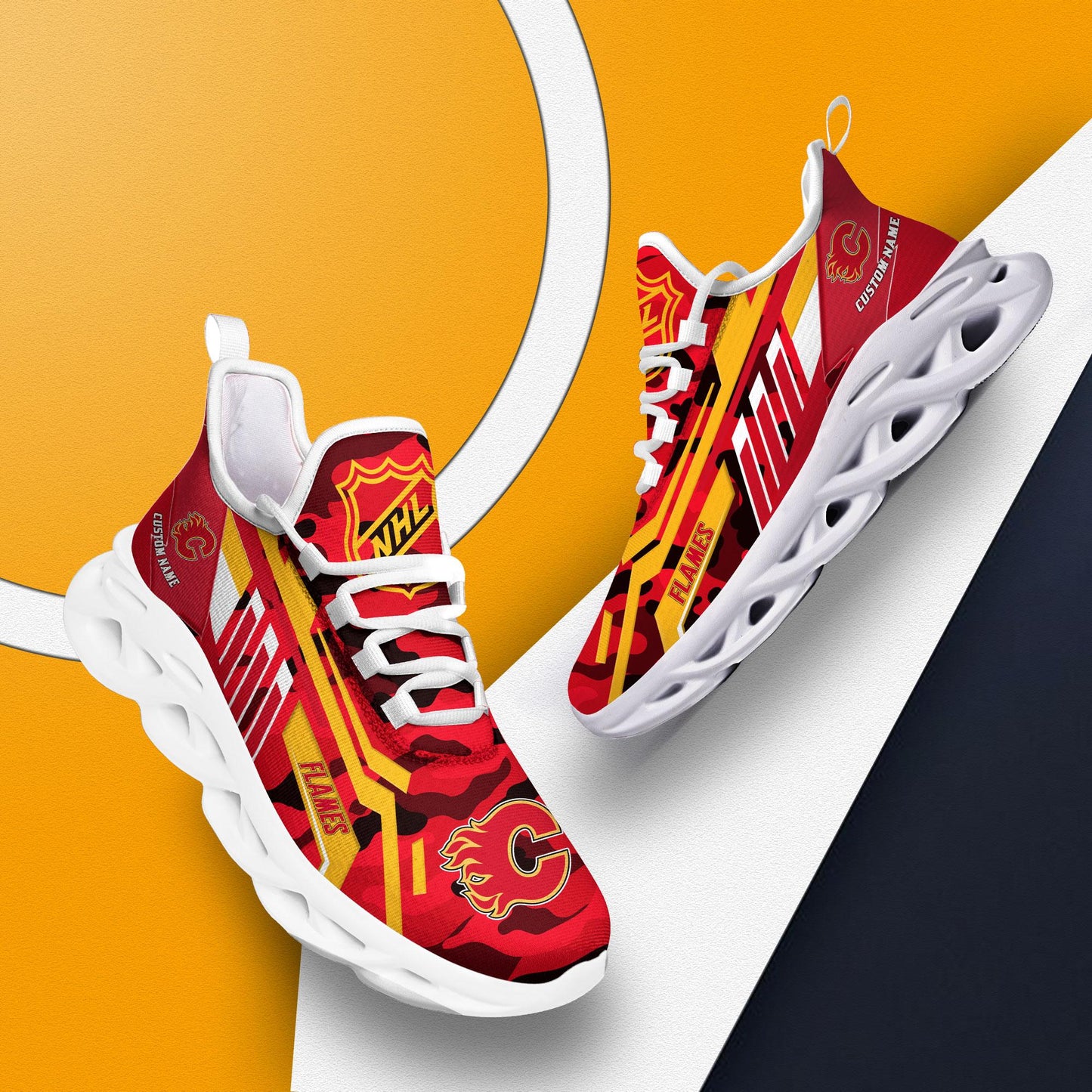 Ideafootwear Calgary Flames Max Soul Shoes Sneakers For Men And Women