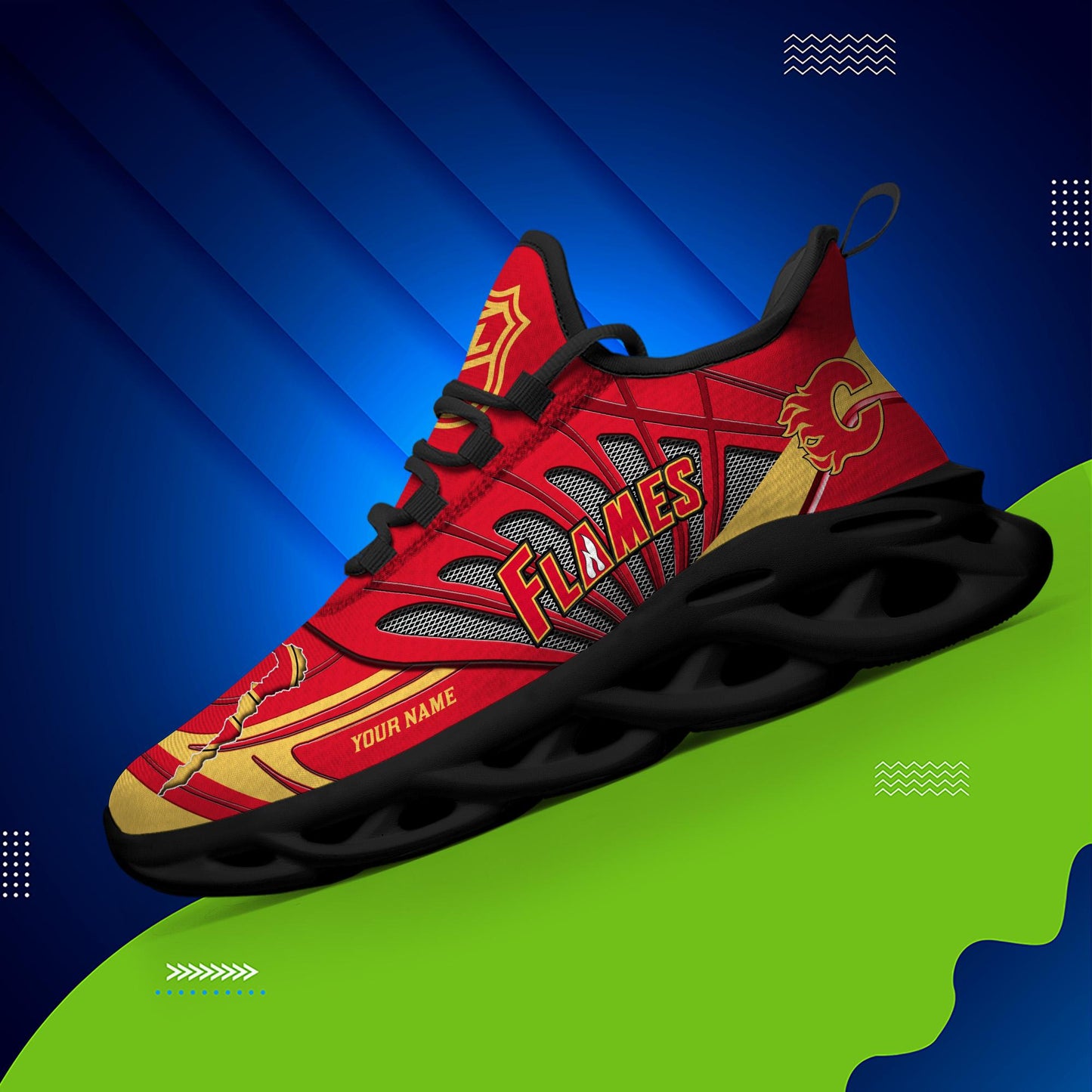 Ideafootwear Calgary Flames Max Soul Shoes Sneakers For Men And Women