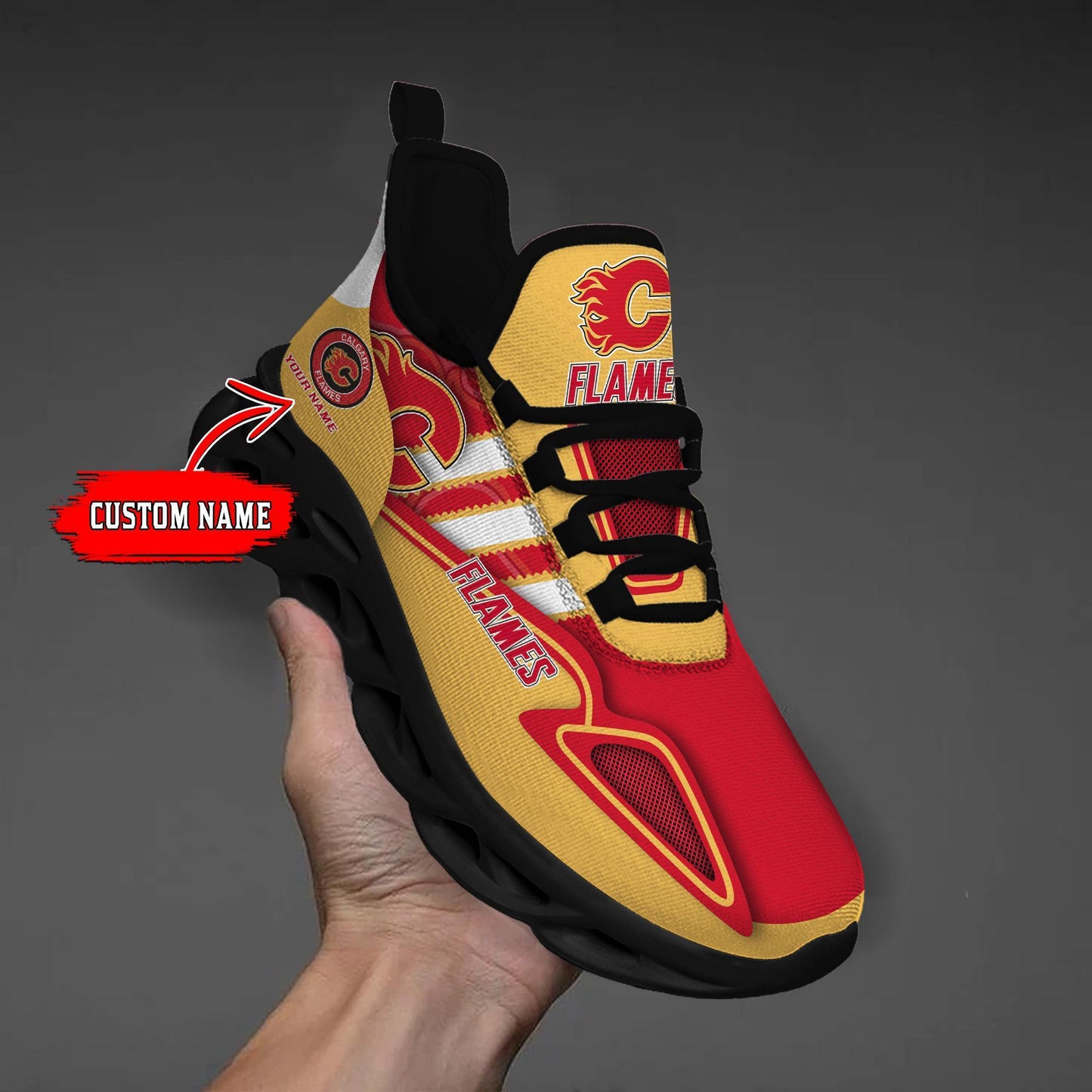 Ideafootwear Calgary Flames Max Soul Shoes Sneakers For Men And Women