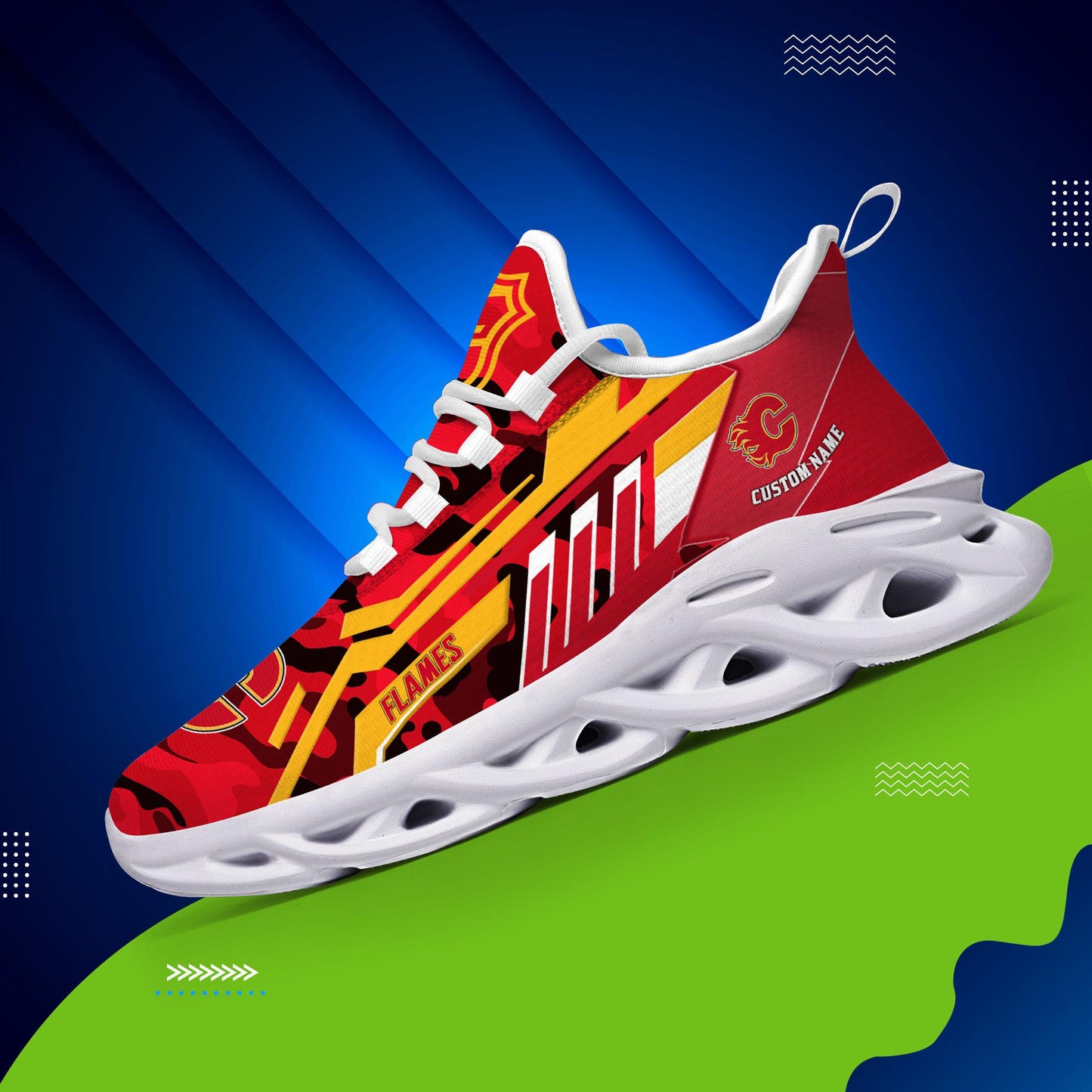 Ideafootwear Calgary Flames Max Soul Shoes Sneakers For Men And Women