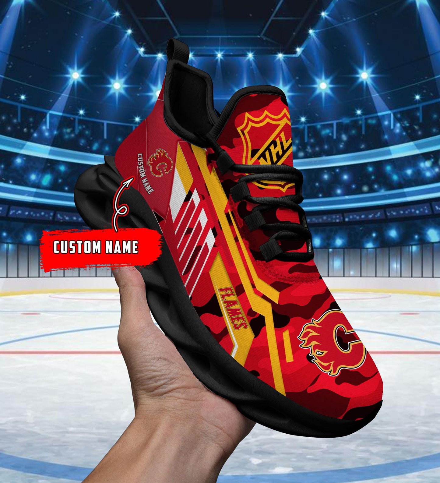 Ideafootwear Calgary Flames Max Soul Shoes Sneakers For Men And Women