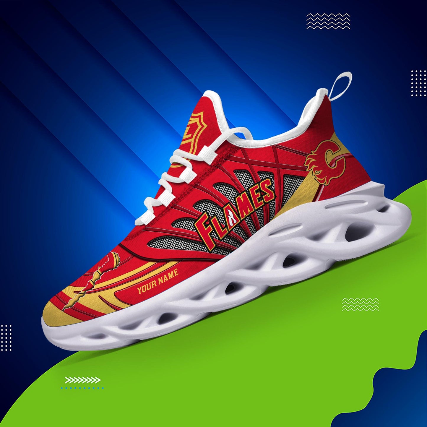 Ideafootwear Calgary Flames Max Soul Shoes Sneakers For Men And Women