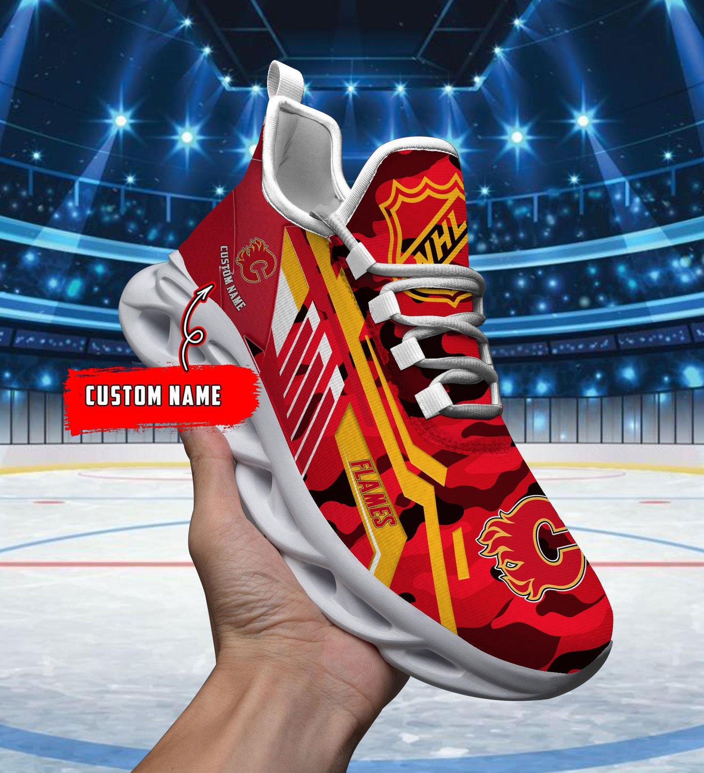 Ideafootwear Calgary Flames Max Soul Shoes Sneakers For Men And Women