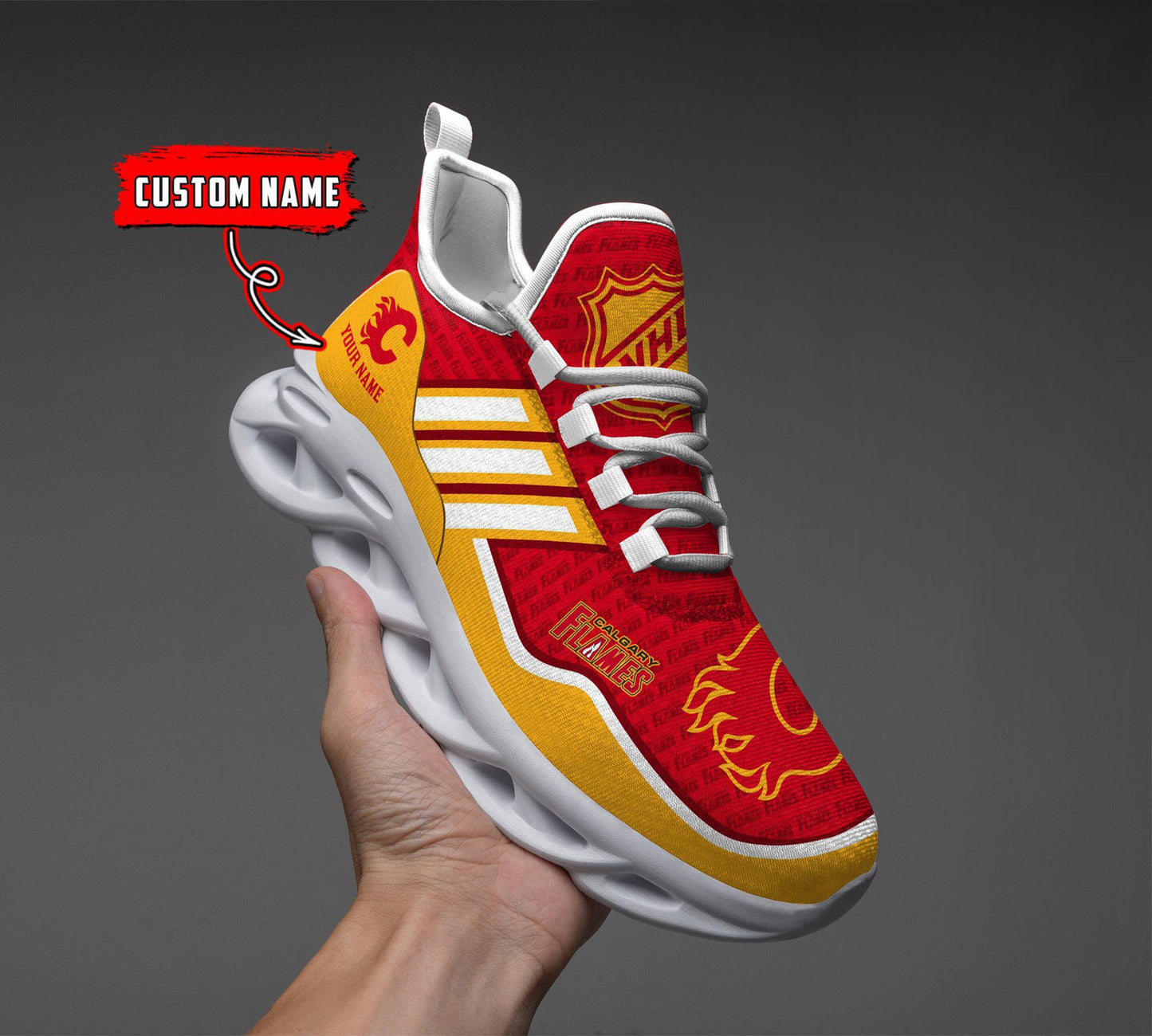 Ideafootwear Calgary Flames Max Soul Shoes Sneakers For Men And Women