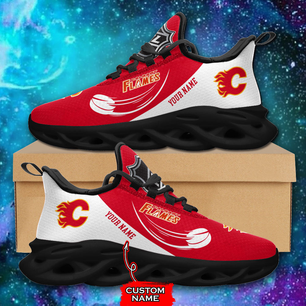 Ideafootwear Calgary Flames NHL Max Soul Shoes Sneakers For Men And Women