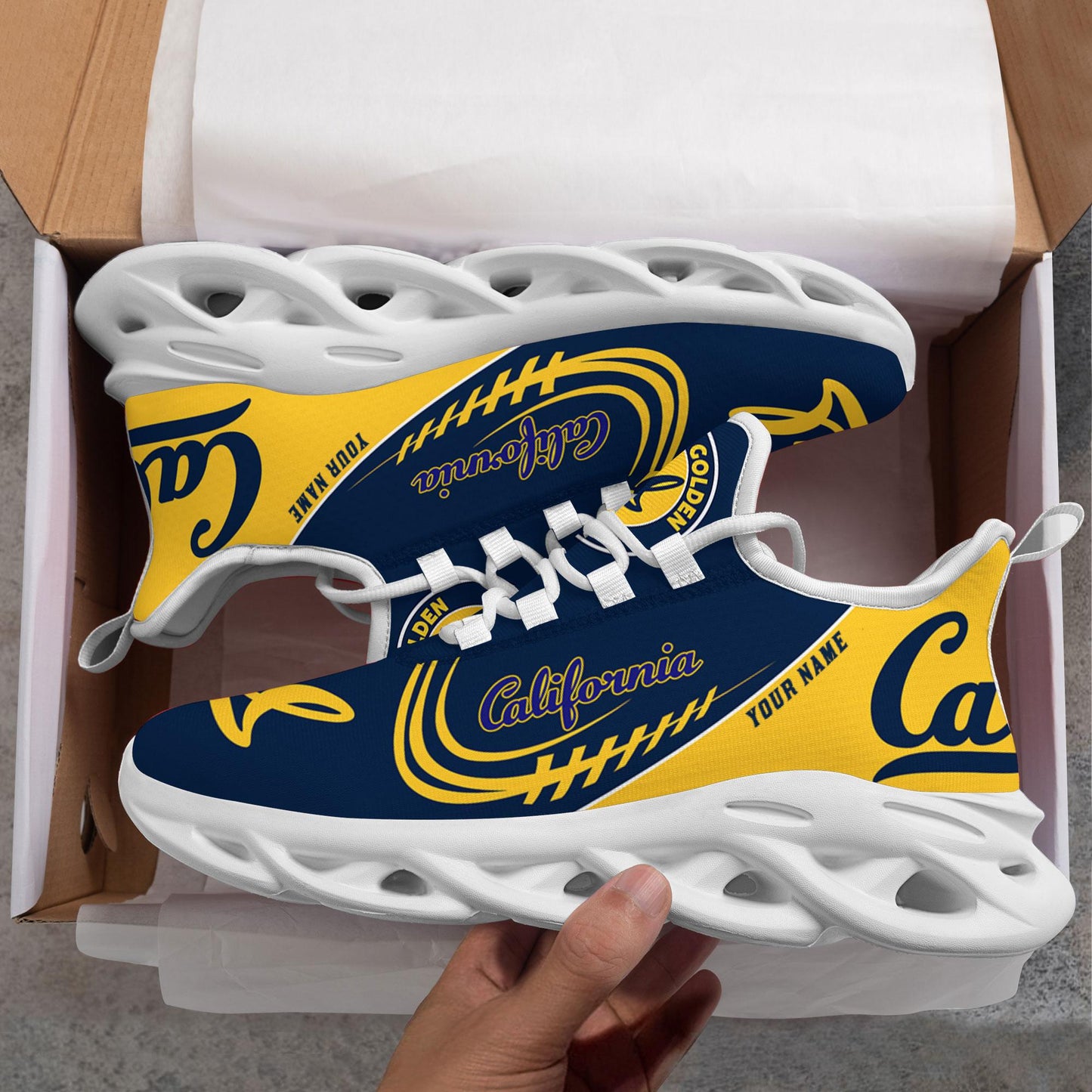 Ideafootwear California Golden Bears Max Soul Shoes Sneakers For Men And Women