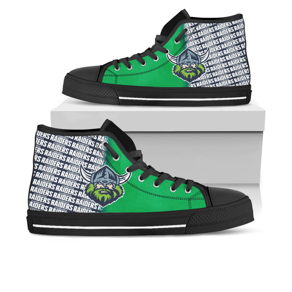 Ideafootwear Canberra Raiders High Top Canvas Sneakers Shoes For Men And Women