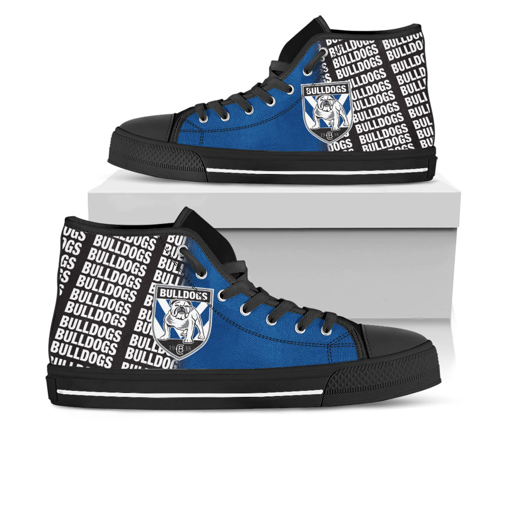 Ideafootwear Canterbury-Bankstown Bulldogs High Top Canvas Sneakers Shoes For Men And Women