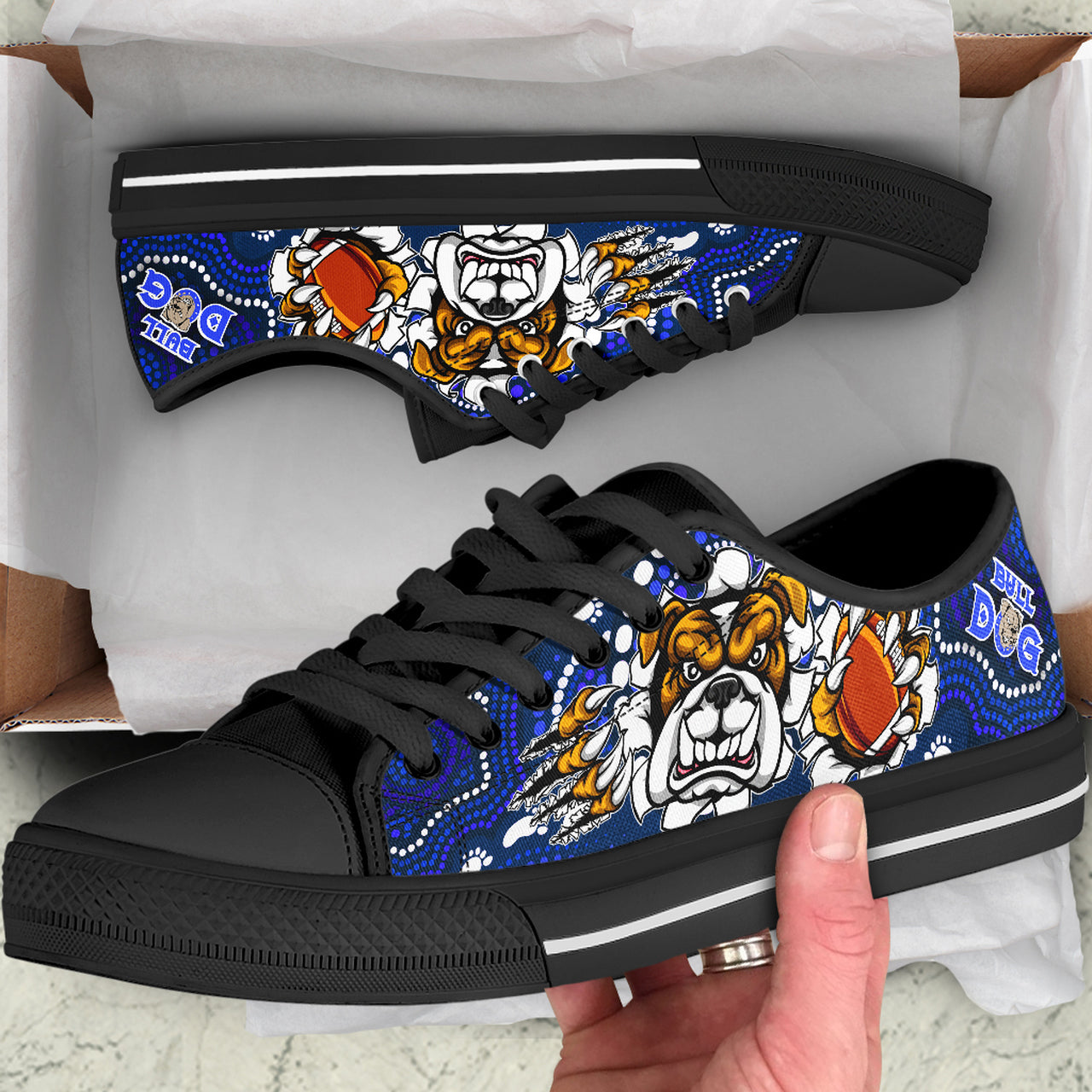 Ideafootwear Canterbury-Bankstown Bulldogs Low Top Canvas Sneakers Shoes For Men And Women