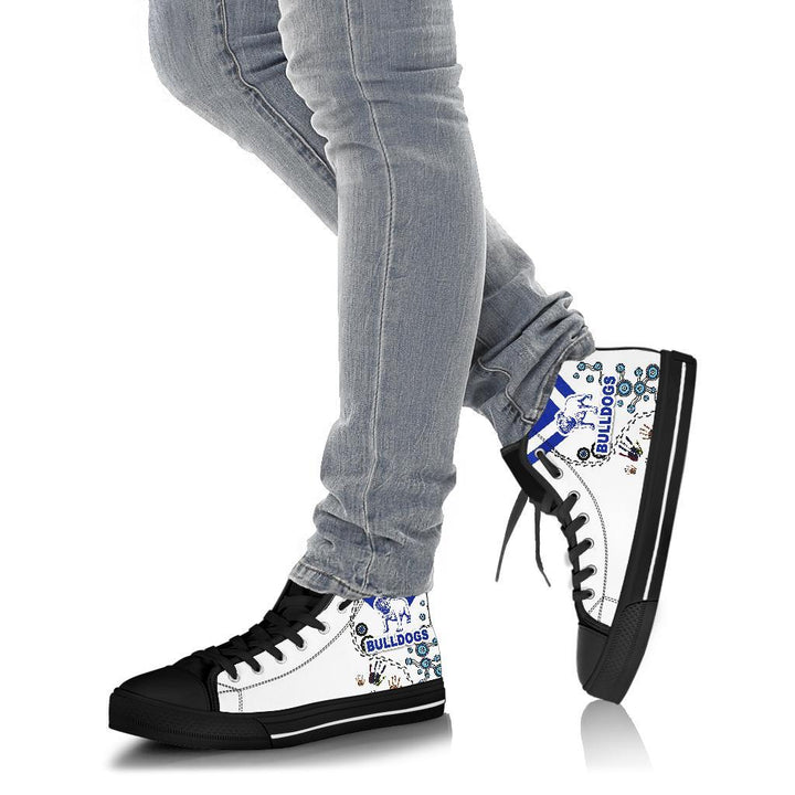 Ideafootwear Canterbury-Bankstown Bulldogs High Top Canvas Sneakers Shoes For Men And Women