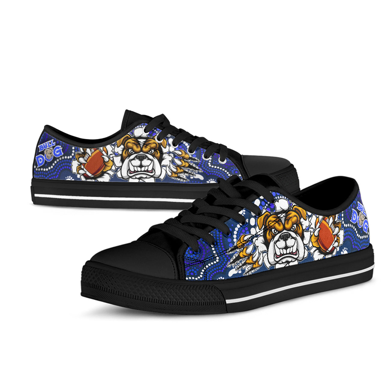 Ideafootwear Canterbury-Bankstown Bulldogs Low Top Canvas Sneakers Shoes For Men And Women