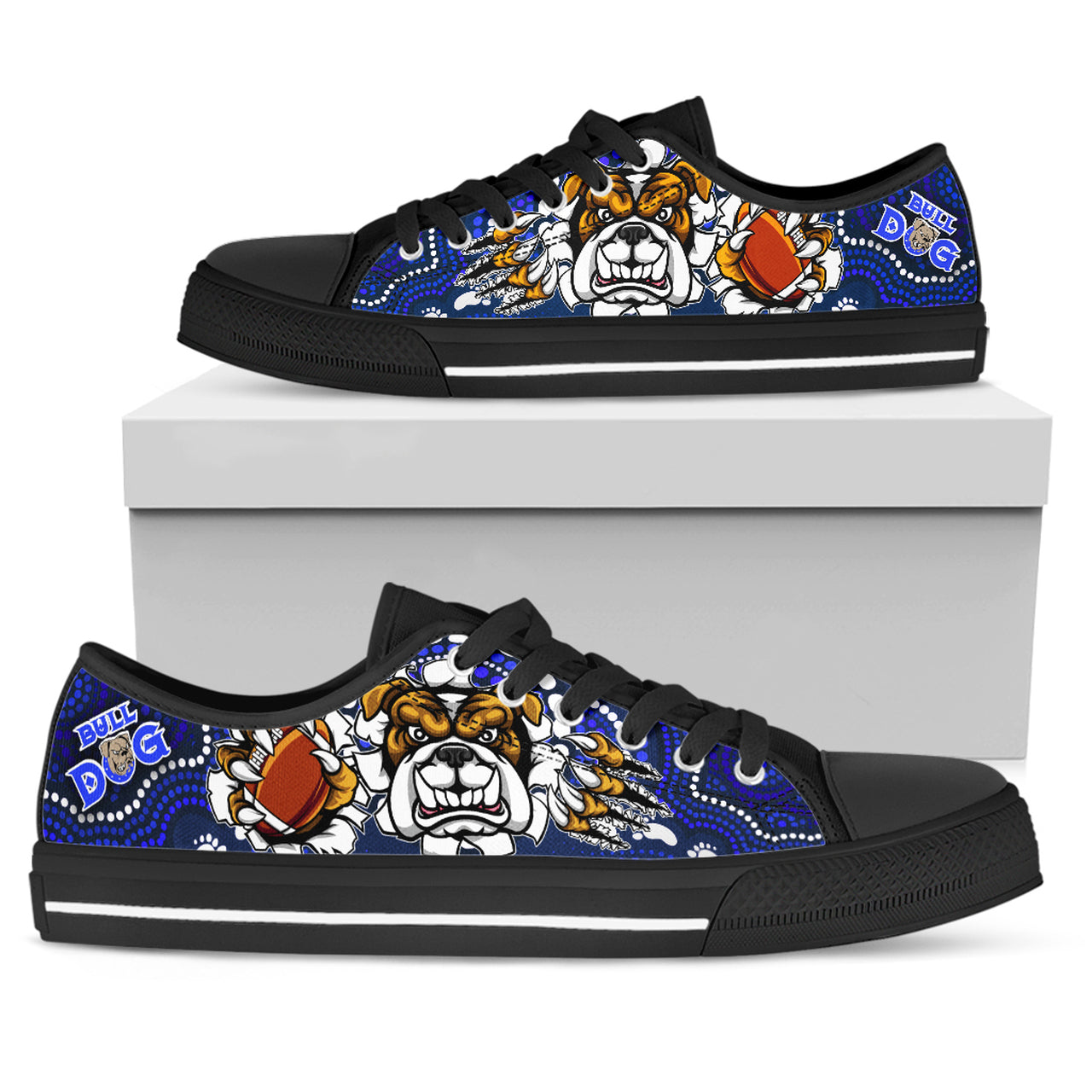Ideafootwear Canterbury-Bankstown Bulldogs Low Top Canvas Sneakers Shoes For Men And Women
