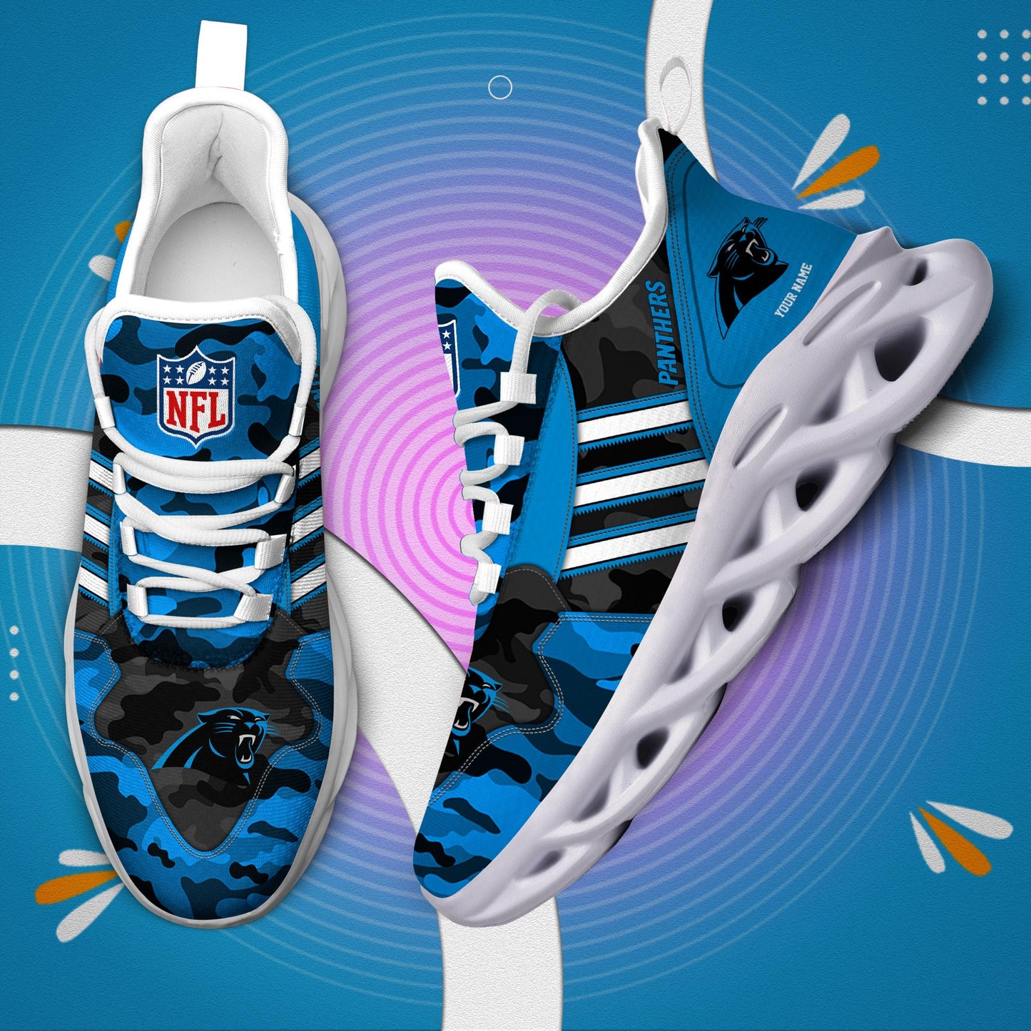 Ideafootwear Carolina Panthers Max Soul Shoes Sneakers For Men And Women