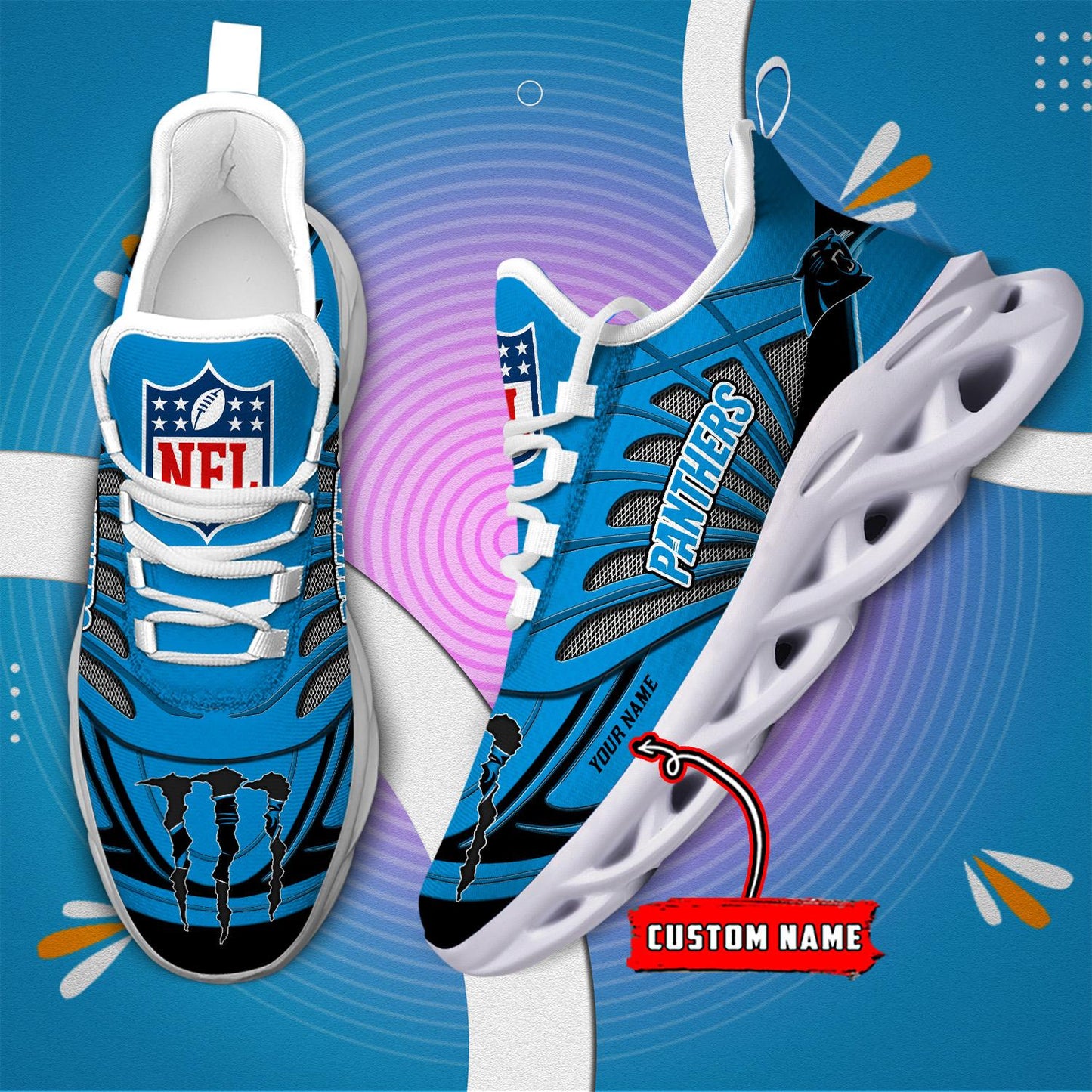 Ideafootwear Carolina Panthers Max Soul Shoes Sneakers For Men And Women