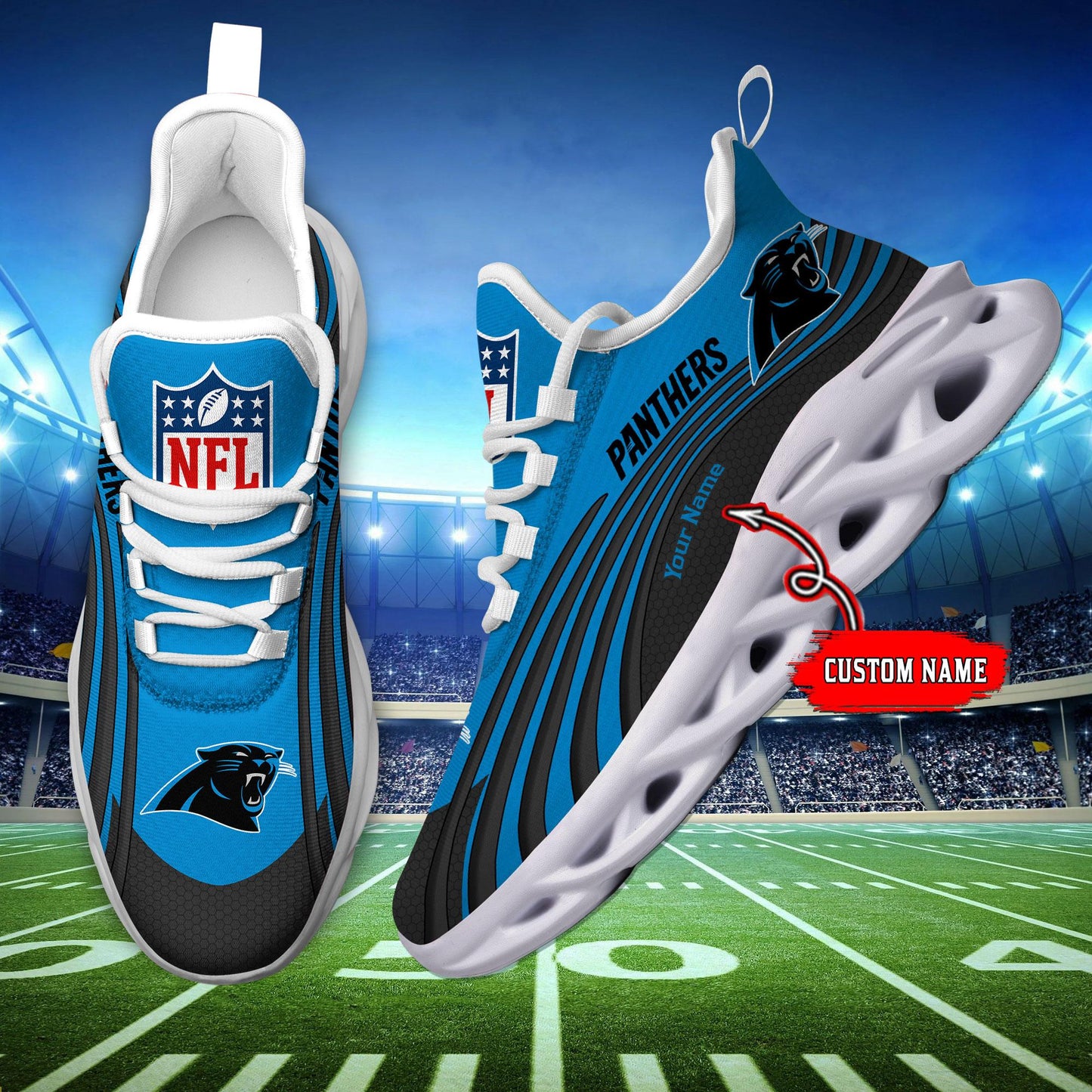 Ideafootwear Carolina Panthers Max Soul Shoes Sneakers For Men And Women