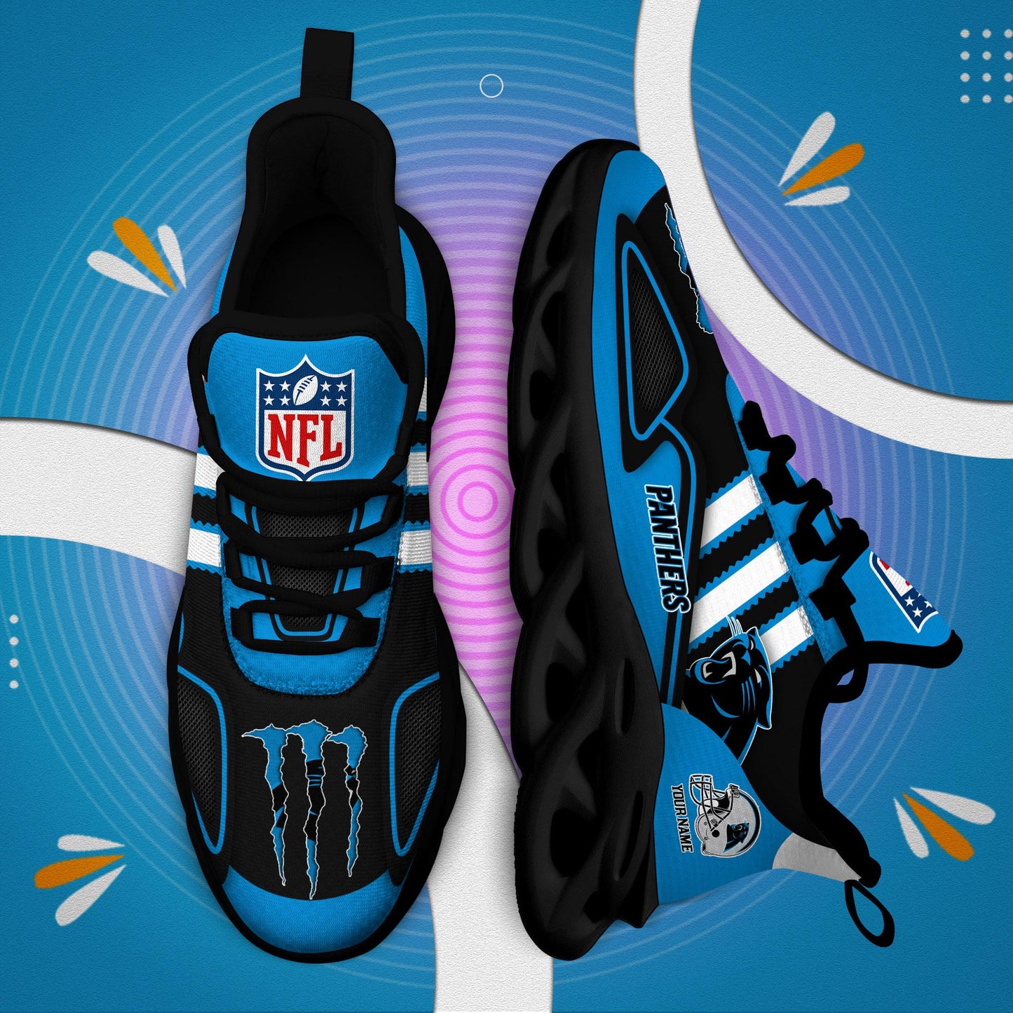 Ideafootwear Carolina Panthers Max Soul Shoes Sneakers For Men And Women