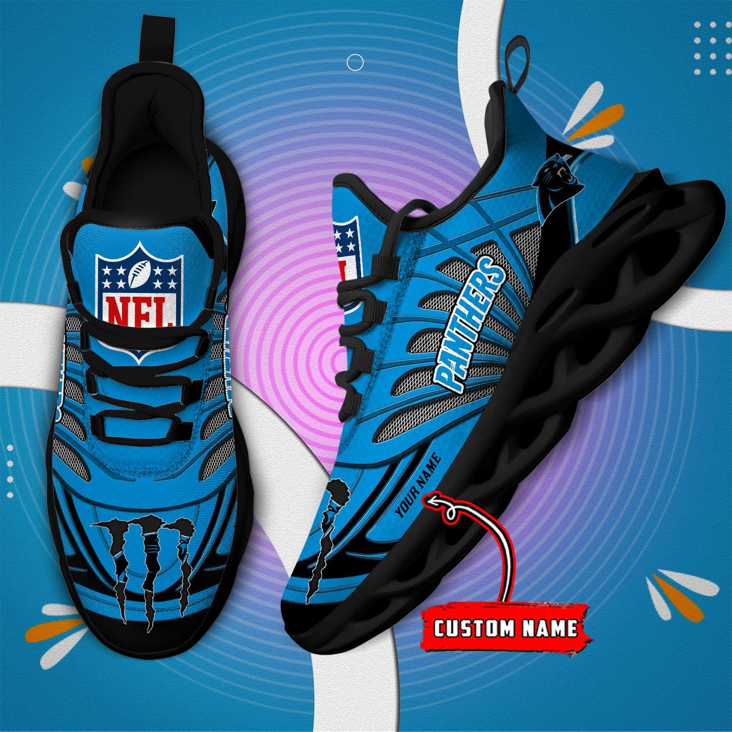 Ideafootwear Carolina Panthers Max Soul Shoes Sneakers For Men And Women
