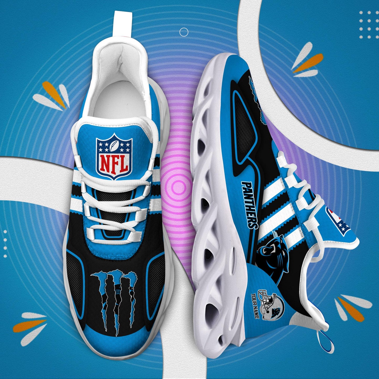 Ideafootwear Carolina Panthers Max Soul Shoes Sneakers For Men And Women