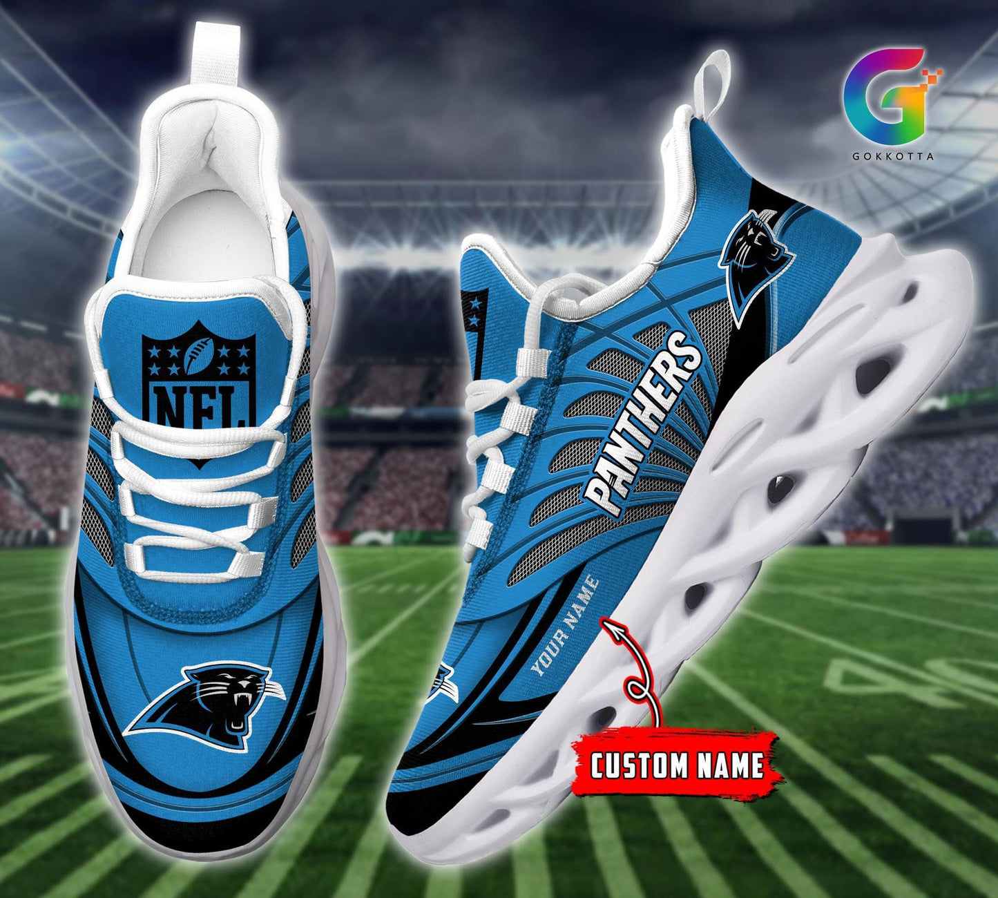 Ideafootwear Carolina Panthers Max Soul Shoes Sneakers For Men And Women