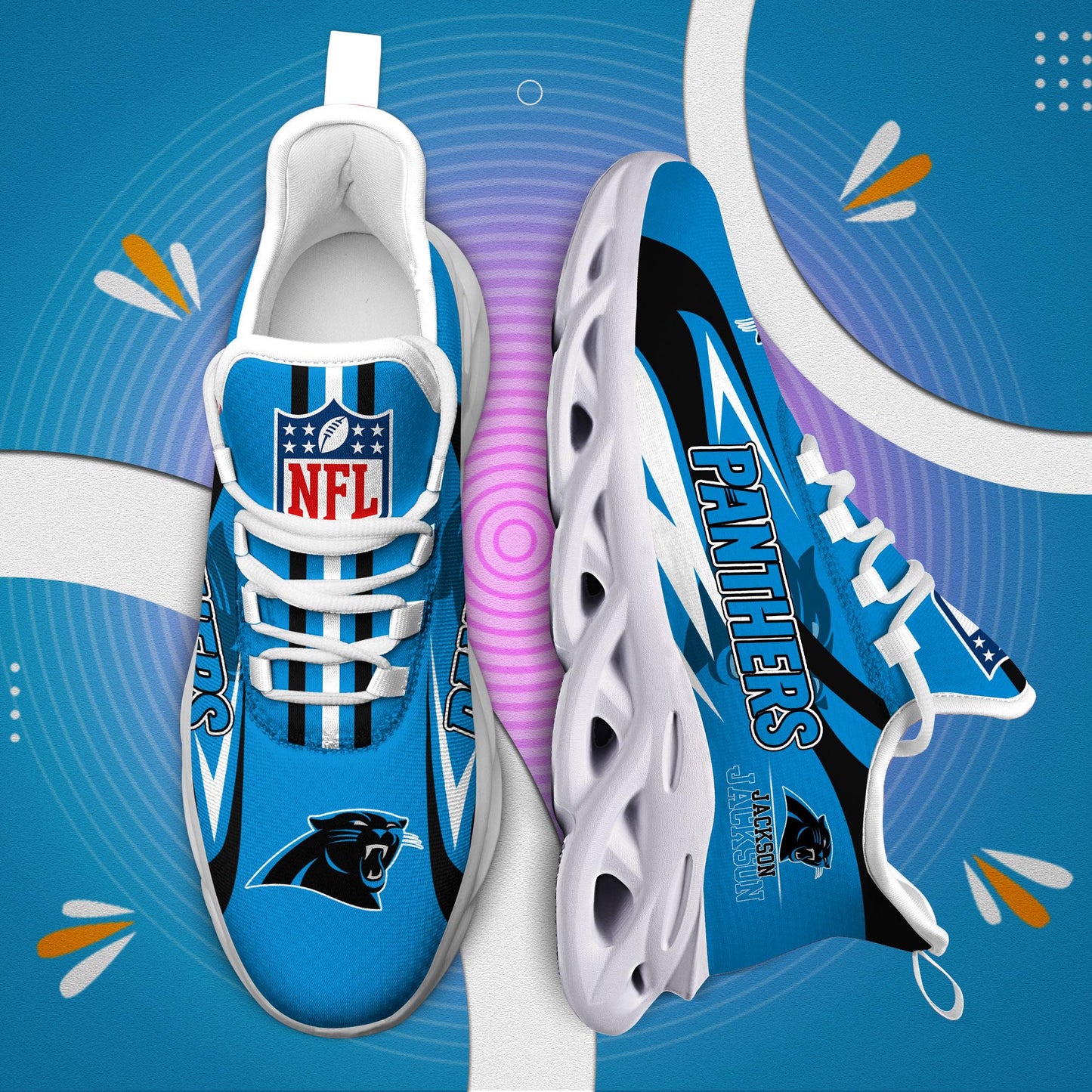 Ideafootwear Carolina Panthers Max Soul Shoes Sneakers For Men And Women