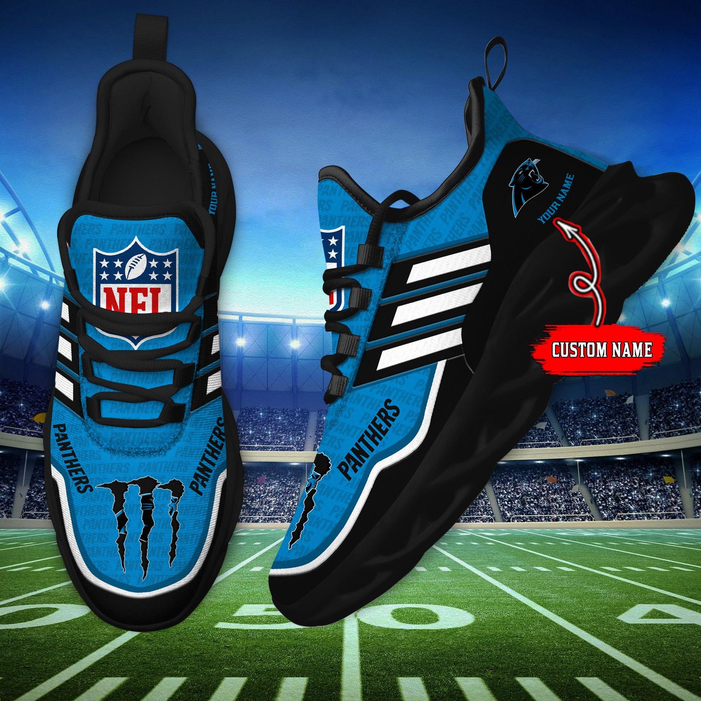 Ideafootwear Carolina Panthers Max Soul Shoes Sneakers For Men And Women