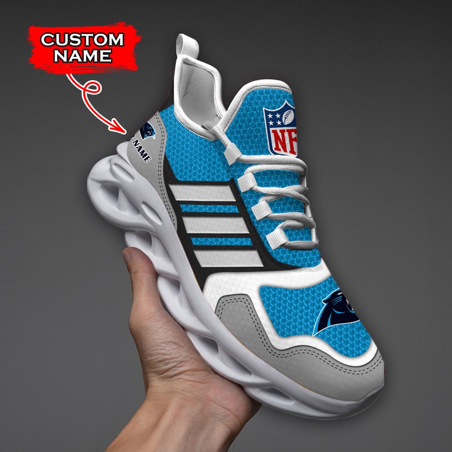 Ideafootwear Carolina Panthers NFL Max Soul Shoes Sneakers For Men And Women