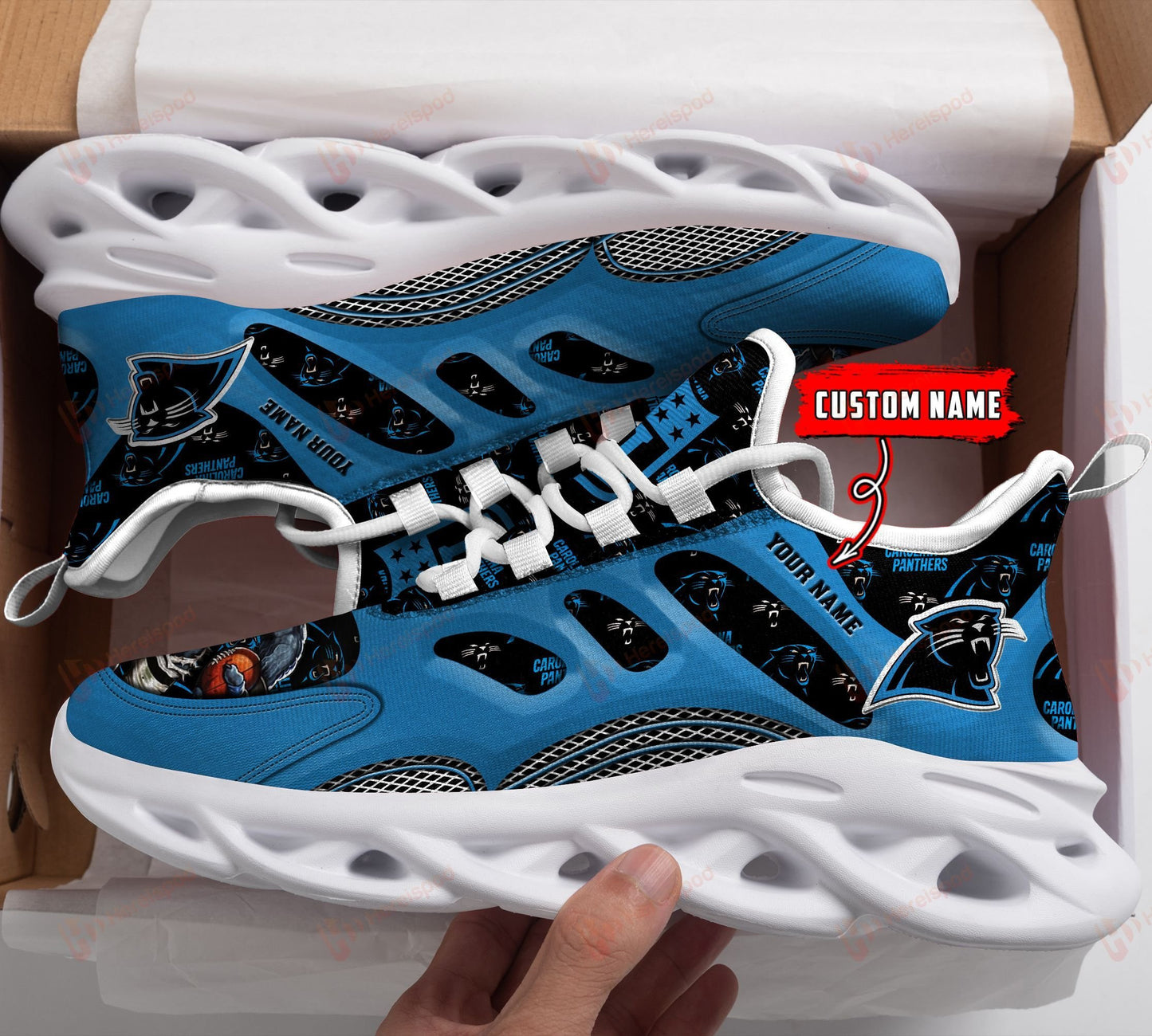 Ideafootwear Carolina Panthers NFL Max Soul Shoes Sneakers For Men And Women