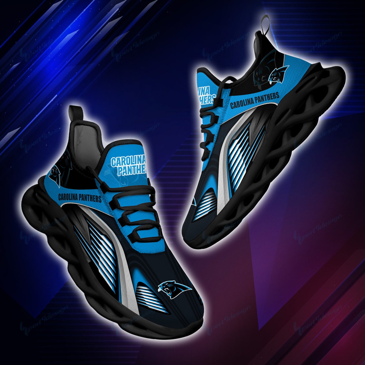 Ideafootwear Carolina Panthers NFL Max Soul Shoes Sneakers For Men And Women