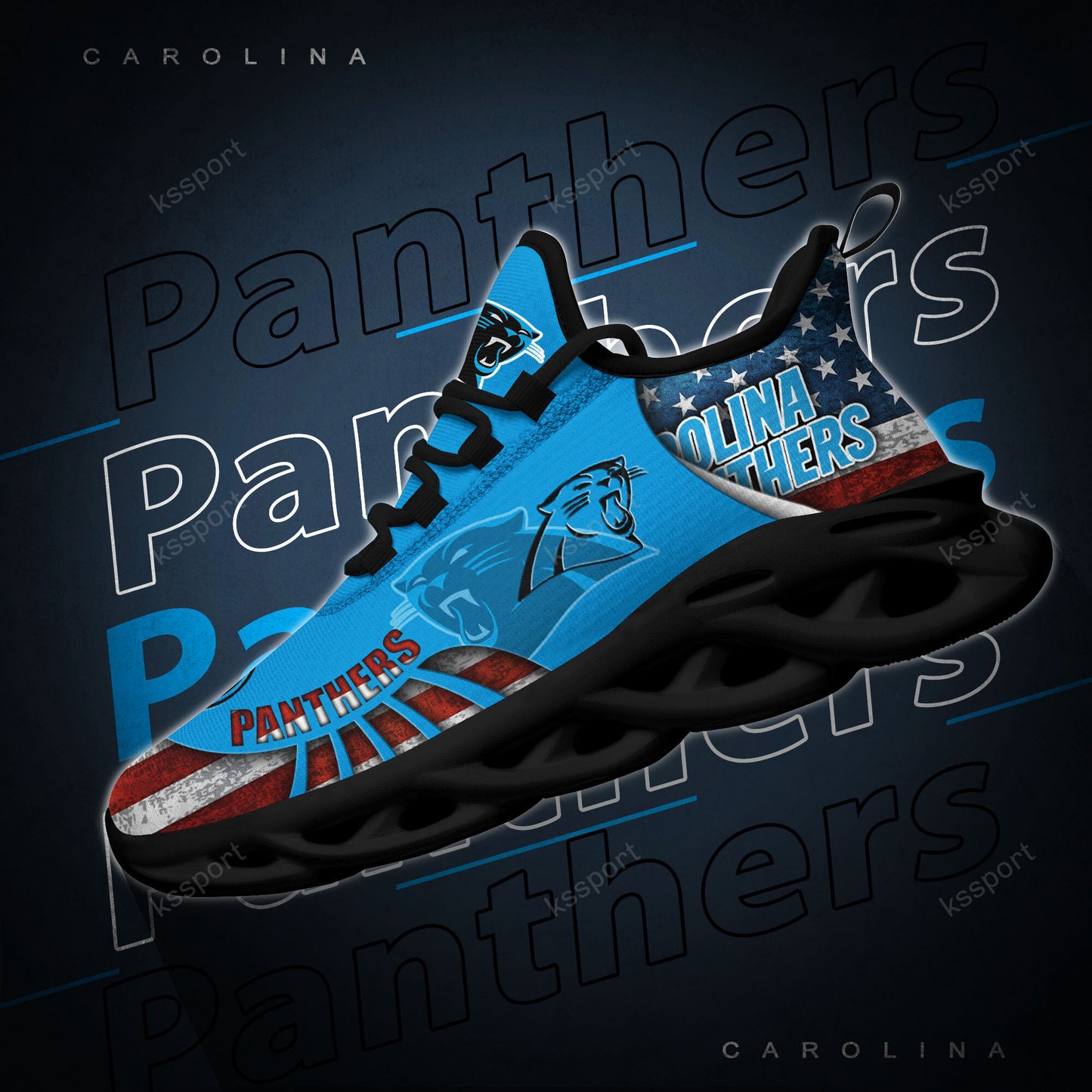Ideafootwear Carolina Panthers NFL Max Soul Shoes Sneakers For Men And Women