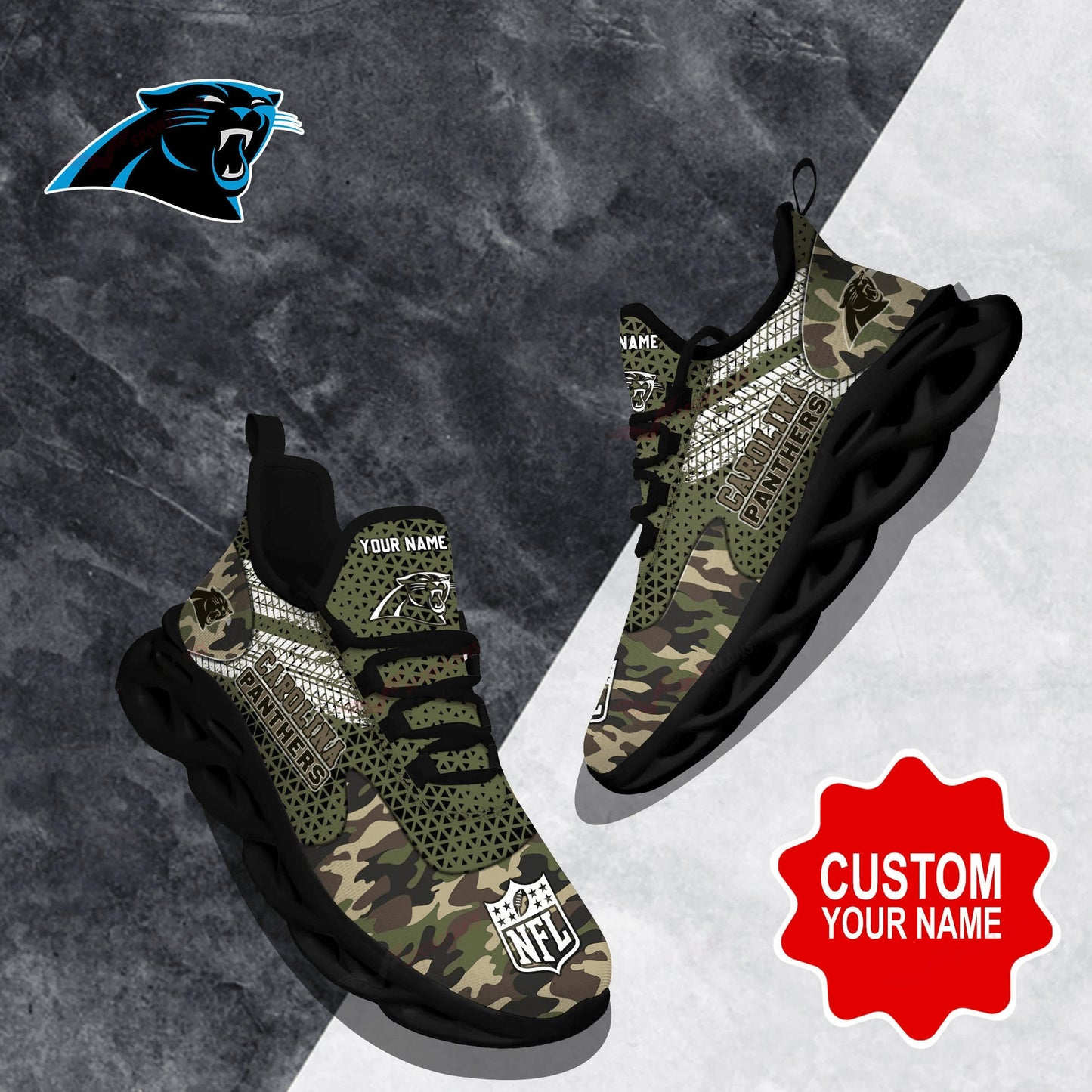 Ideafootwear Carolina Panthers NFL Max Soul Shoes Sneakers For Men And Women