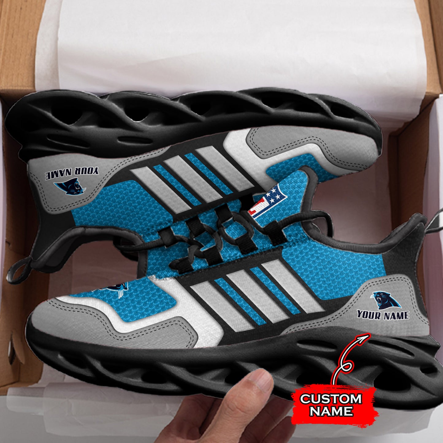 Ideafootwear Carolina Panthers NFL Max Soul Shoes Sneakers For Men And Women