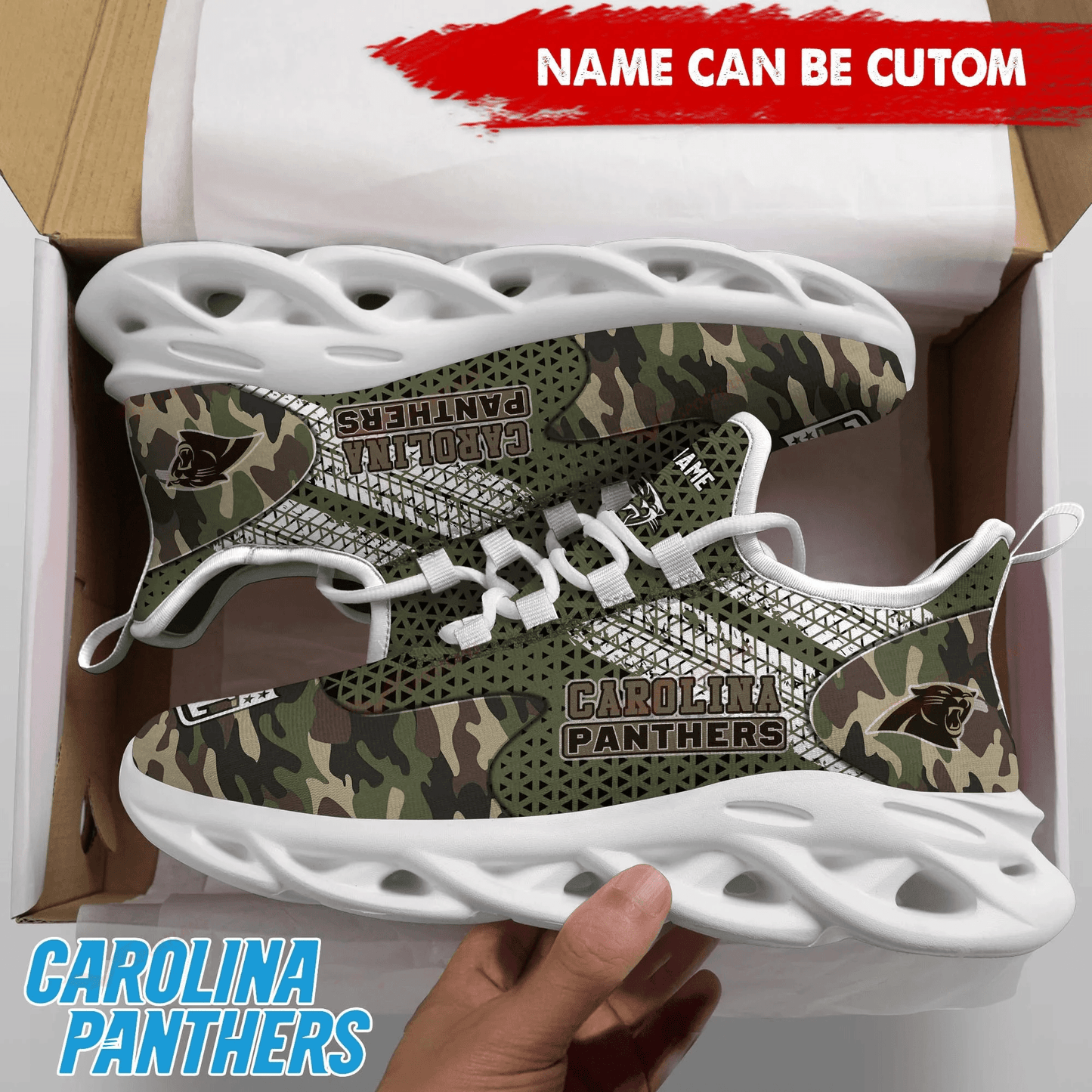Ideafootwear Carolina Panthers NFL Max Soul Shoes Sneakers For Men And Women