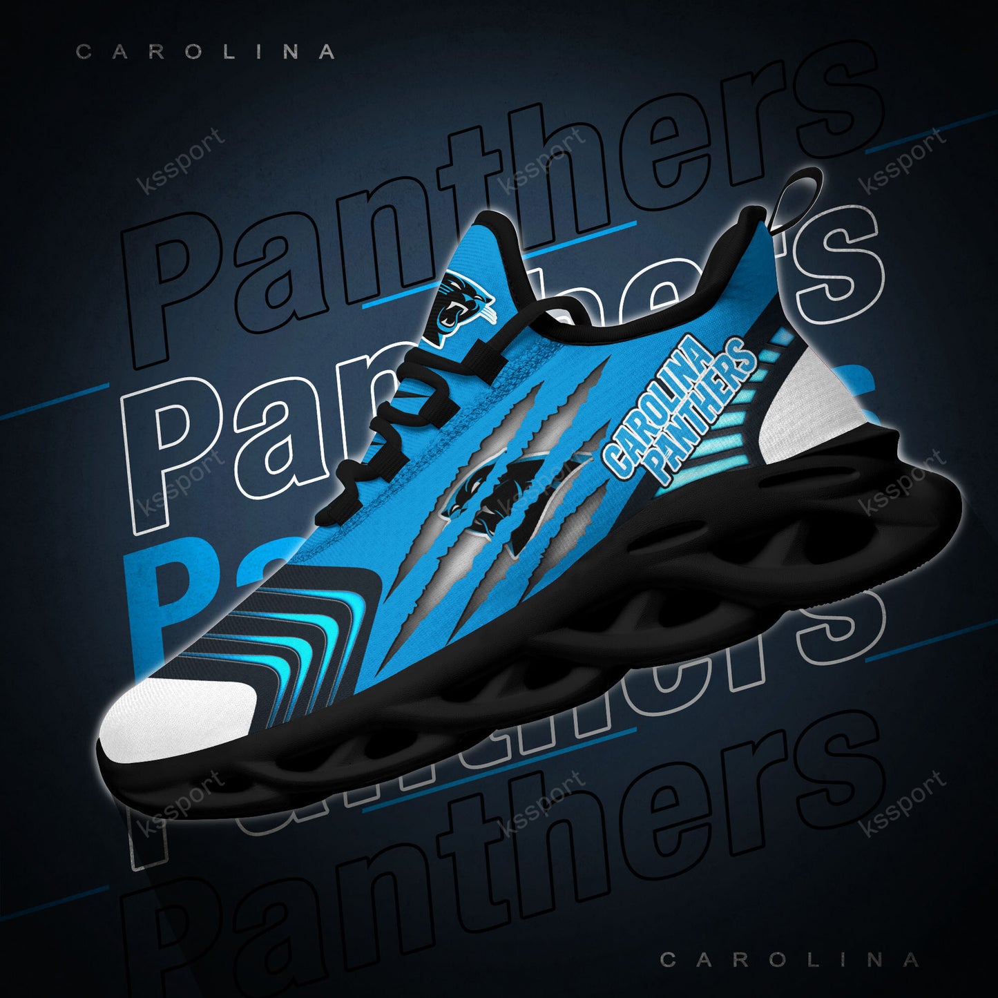 Ideafootwear Carolina Panthers NFL Max Soul Shoes Sneakers For Men And Women