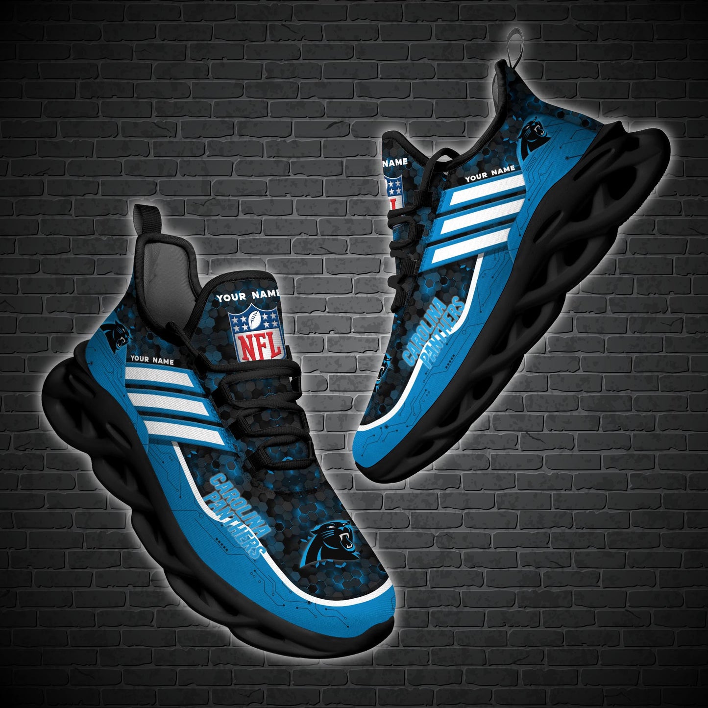 Ideafootwear Carolina Panthers NFL Max Soul Shoes Sneakers For Men And Women
