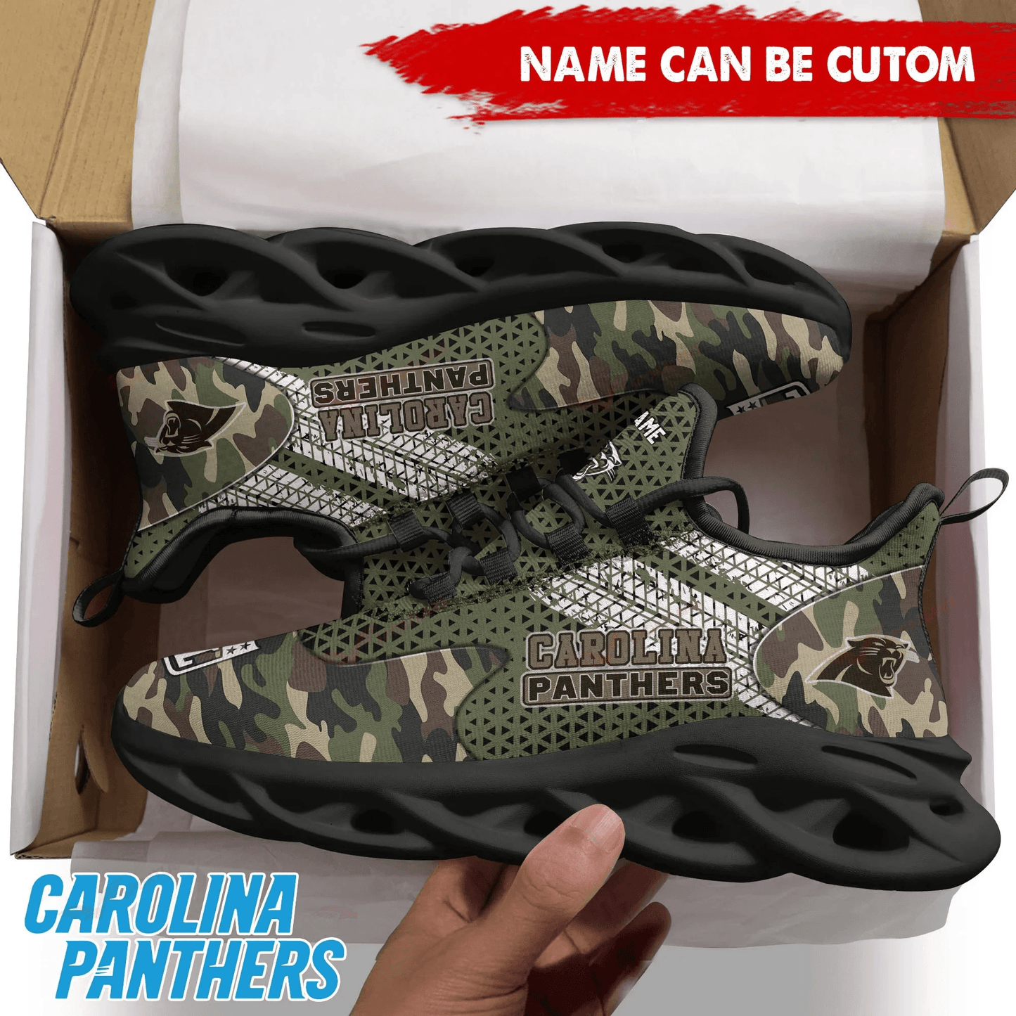 Ideafootwear Carolina Panthers NFL Max Soul Shoes Sneakers For Men And Women