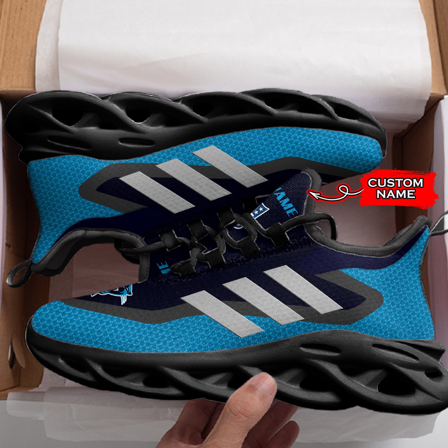 Ideafootwear Carolina Panthers NFL Max Soul Shoes Sneakers For Men And Women