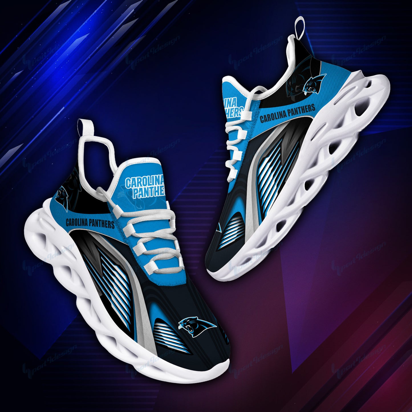 Ideafootwear Carolina Panthers NFL Max Soul Shoes Sneakers For Men And Women