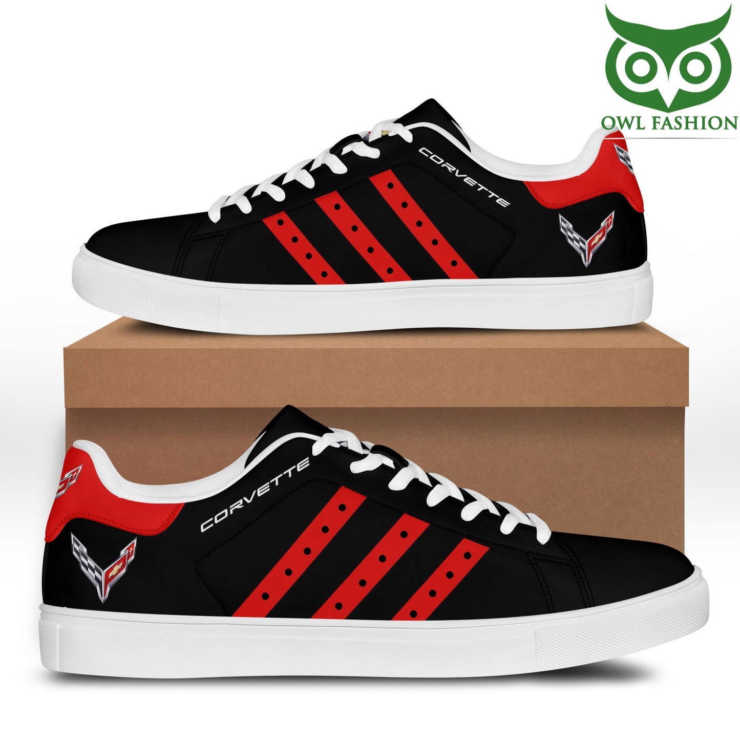 Ideafootwear Chevrolet Corvette Skate Stan Shoes Sneakes For Men And Women
