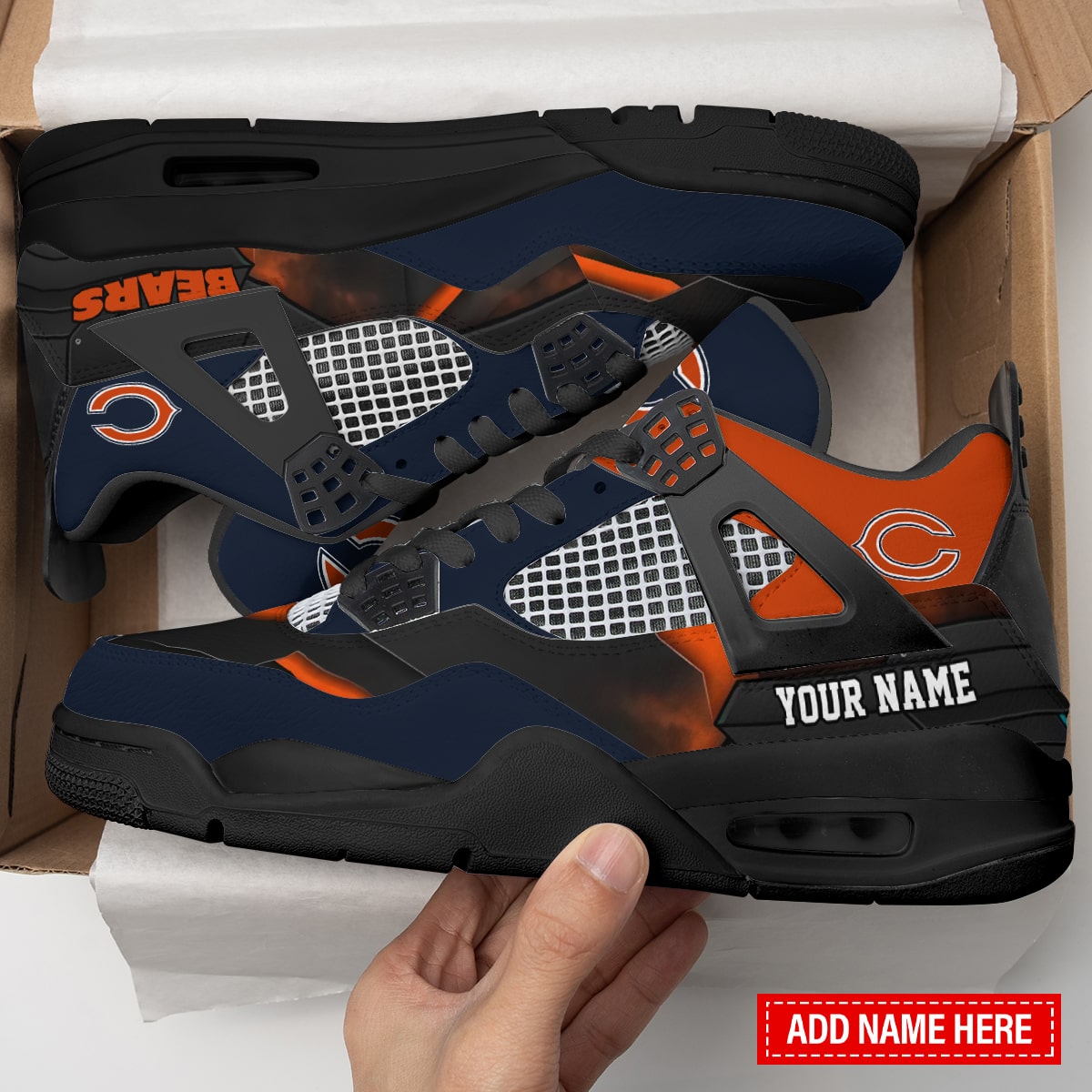 Ideafootwear Chicago Bears AJ4 Sneakers Shoes For Men And Women