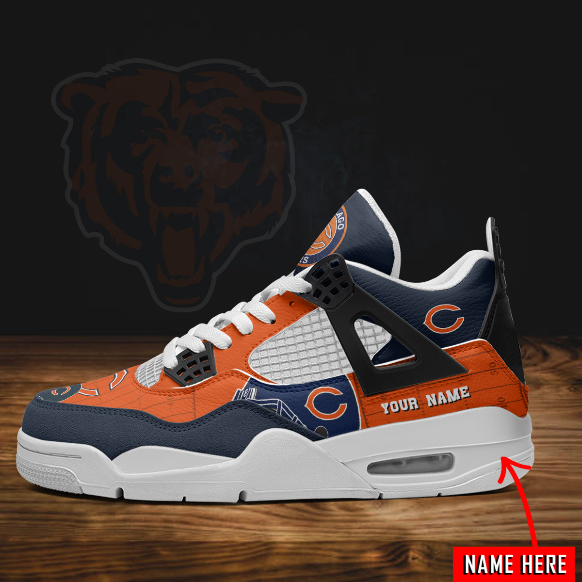 Ideafootwear Chicago Bears AJ4 Sneakers Shoes For Men And Women
