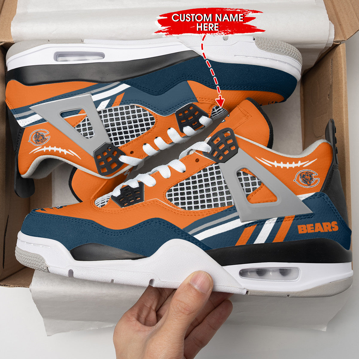 Ideafootwear Chicago Bears AJ4 Sneakers Shoes For Men And Women