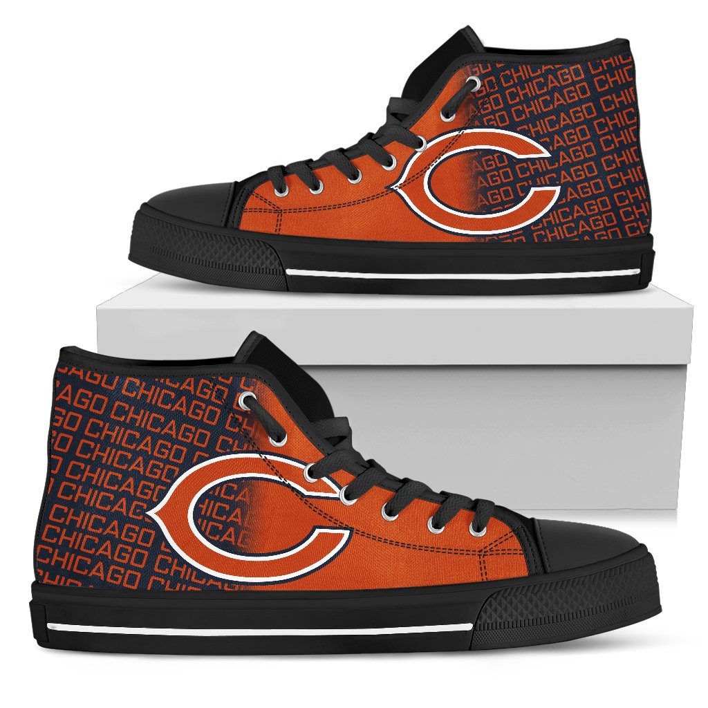 Ideafootwear Chicago Bears High Top Canvas Sneakers Shoes For Men And Women