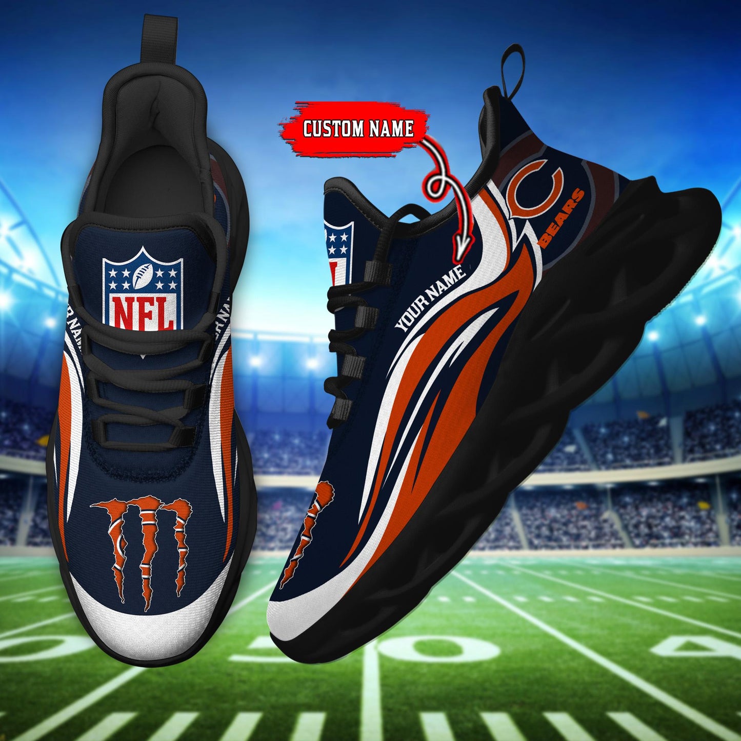 Ideafootwear Chicago Bears Max Soul Shoes Sneakers For Men And Women