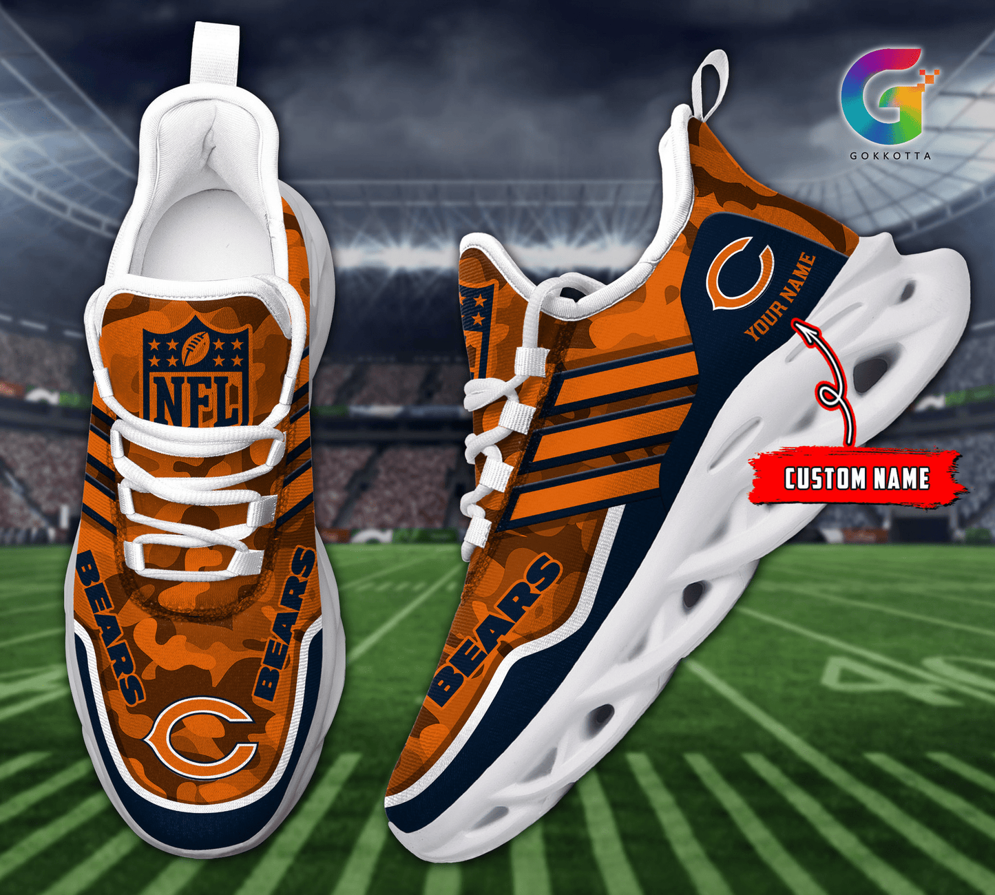 Ideafootwear Chicago Bears Max Soul Shoes Sneakers For Men And Women