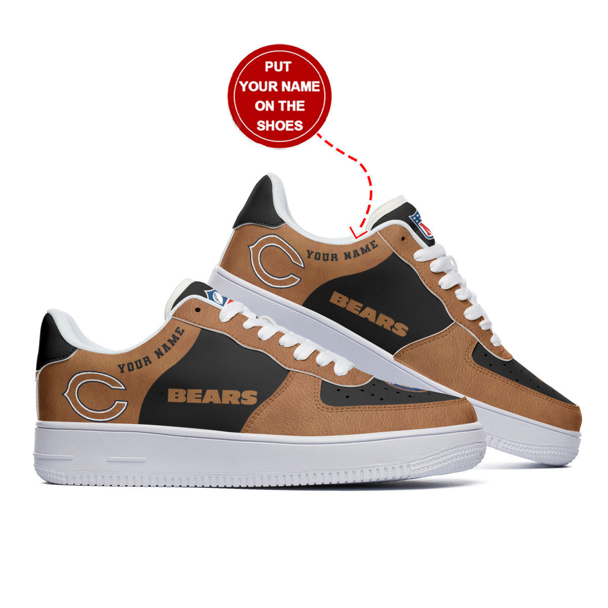 Ideafootwear Chicago Bears NFL Air Low-Top Sneakers Shoes For Men And Women